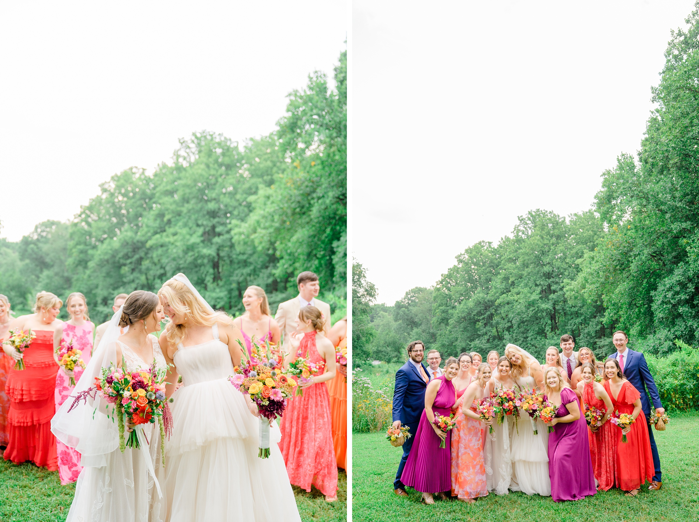 Kara and Kendall's vibrant summer wedding at the Woodend Nature Sanctuary photographed by Baltimore Wedding Photographer Cait Kramer.