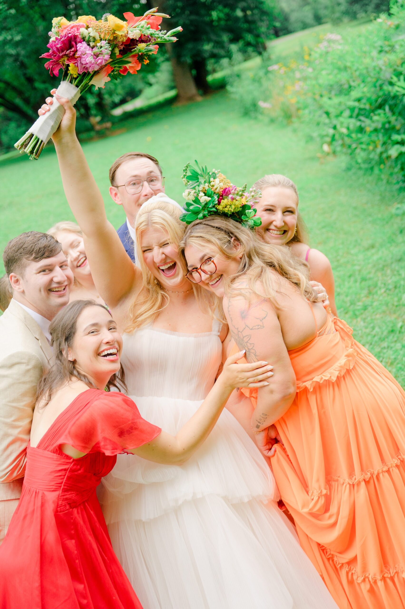 Kara and Kendall's vibrant summer wedding at the Woodend Nature Sanctuary photographed by Baltimore Wedding Photographer Cait Kramer.