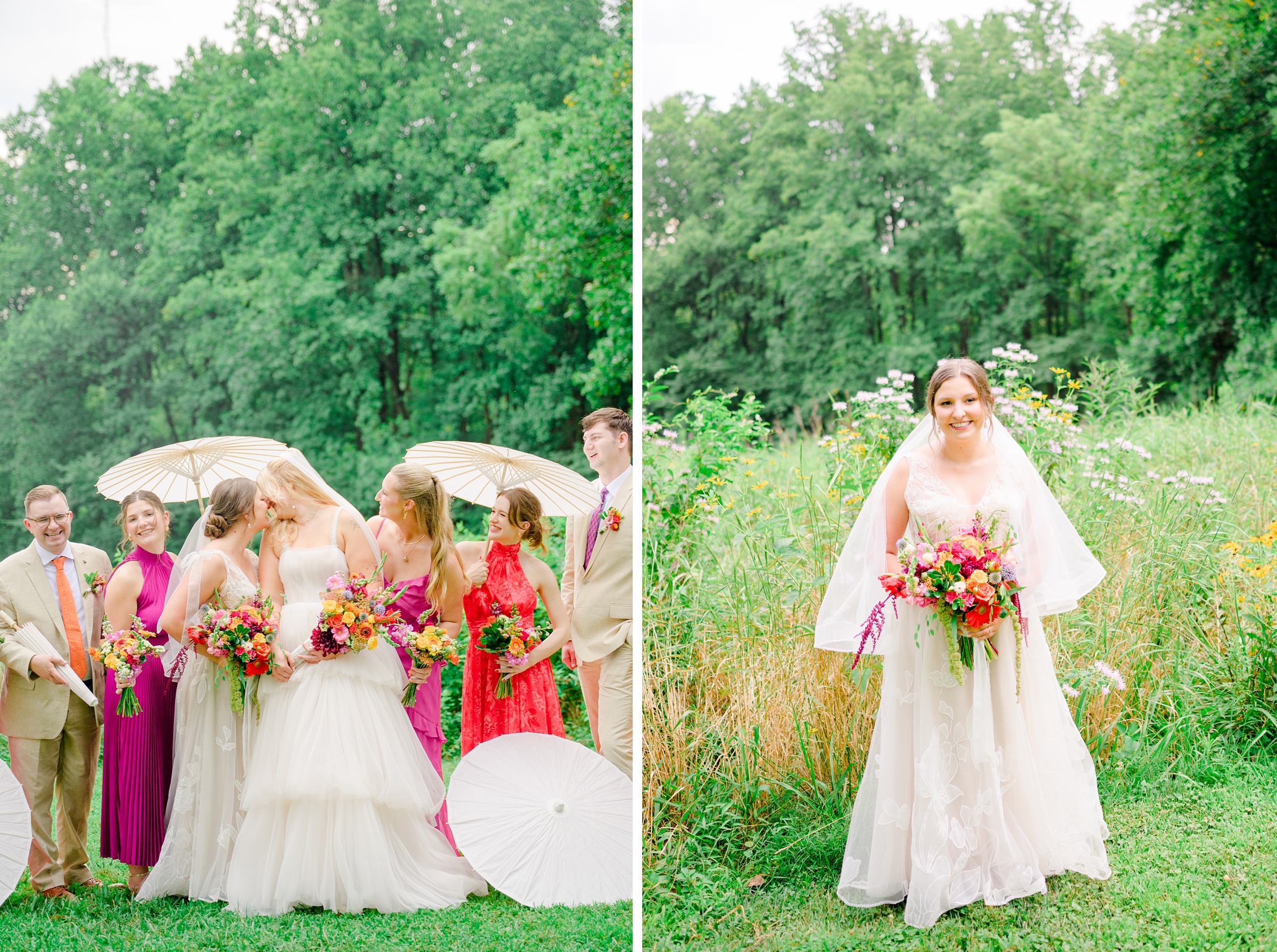 Kara and Kendall's vibrant summer wedding at the Woodend Nature Sanctuary photographed by Baltimore Wedding Photographer Cait Kramer.