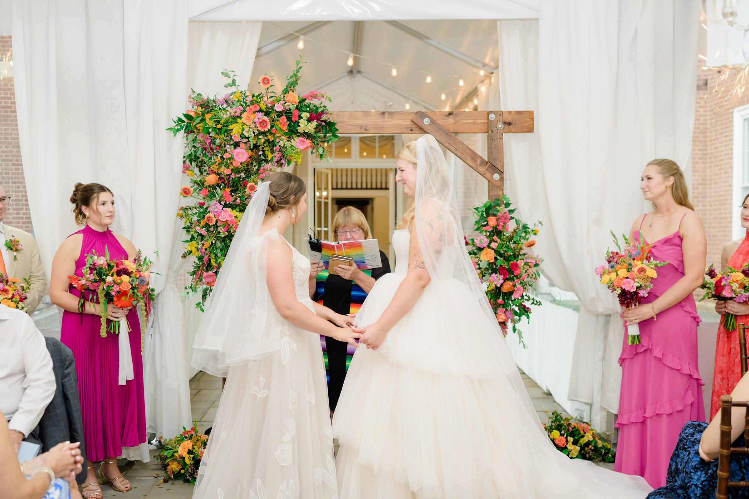 Kara and Kendall's vibrant summer wedding at the Woodend Nature Sanctuary photographed by Baltimore Wedding Photographer Cait Kramer.