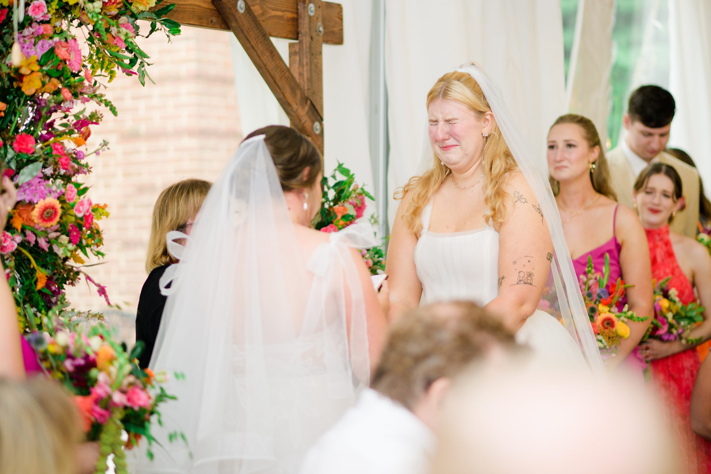 Kara and Kendall's vibrant summer wedding at the Woodend Nature Sanctuary photographed by Baltimore Wedding Photographer Cait Kramer.