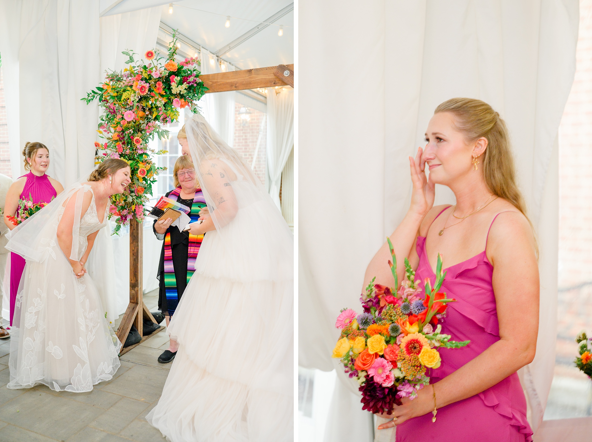 Kara and Kendall's vibrant summer wedding at the Woodend Nature Sanctuary photographed by Baltimore Wedding Photographer Cait Kramer.