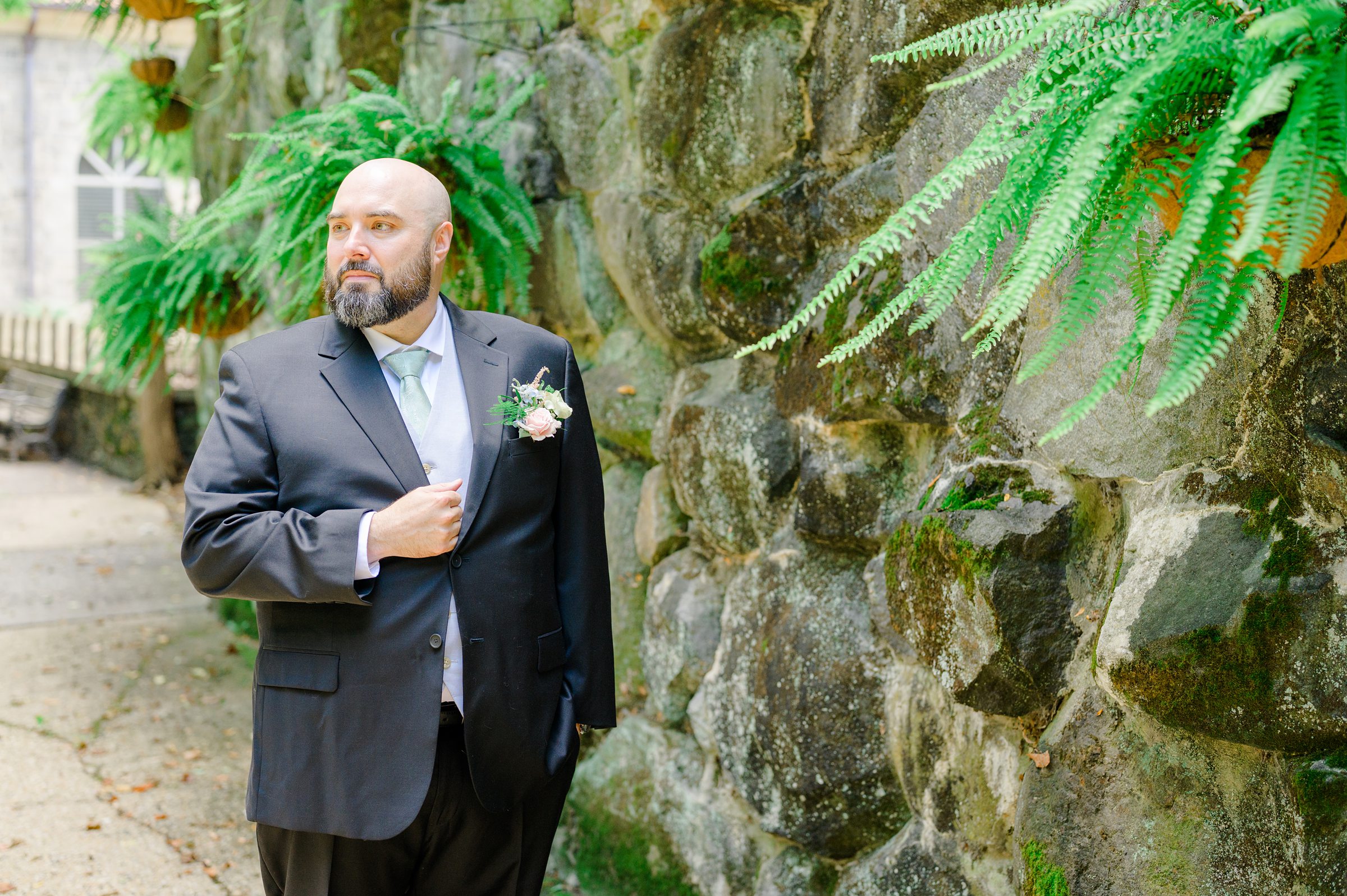 Groom portraits at Maryland Zoo wedding photographed by Baltimore Wedding Photographer Cait Kramer.