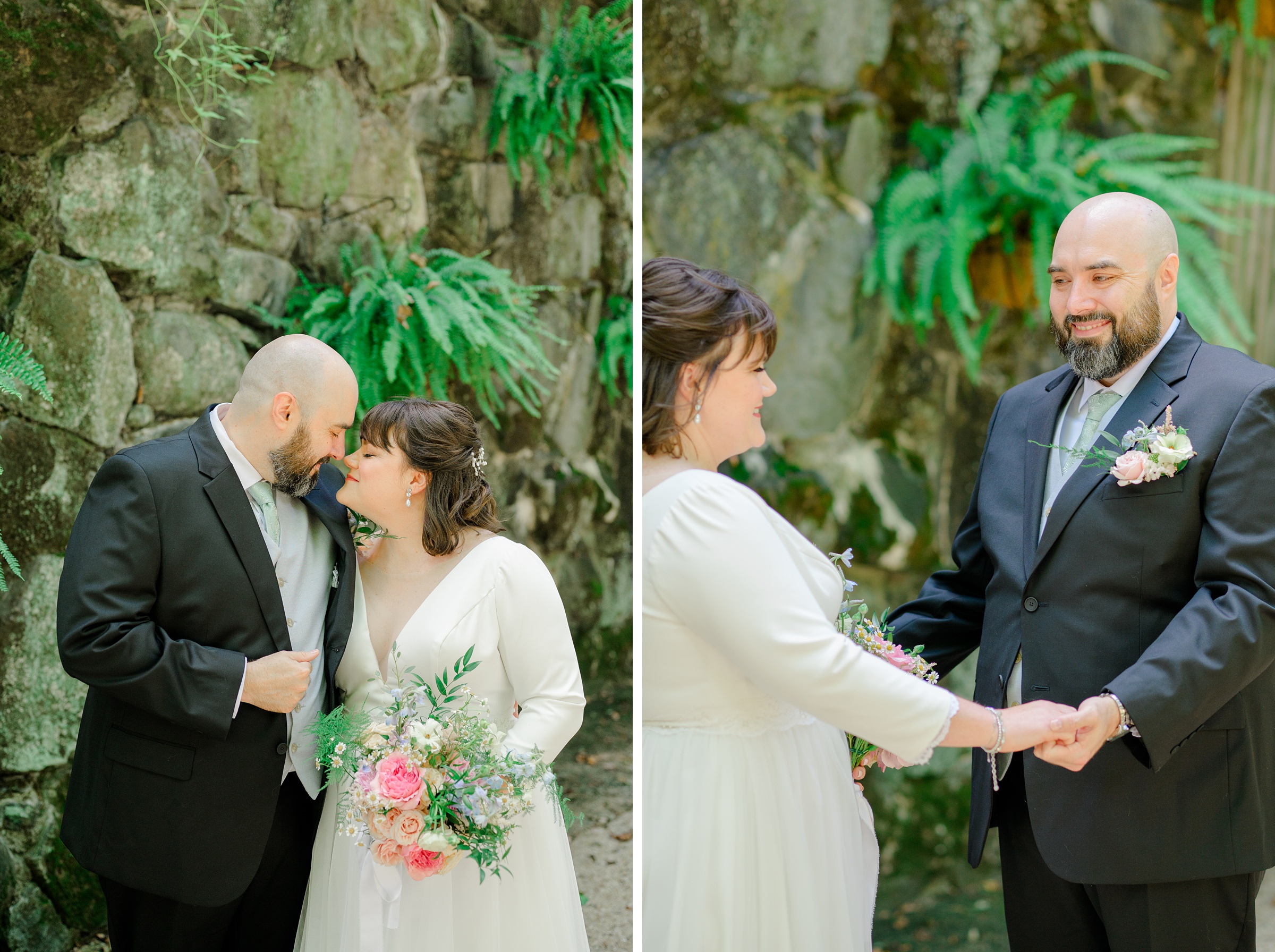 Bride and Groom's first look at Maryland Zoo wedding photographed by Baltimore Wedding Photographer Cait Kramer.