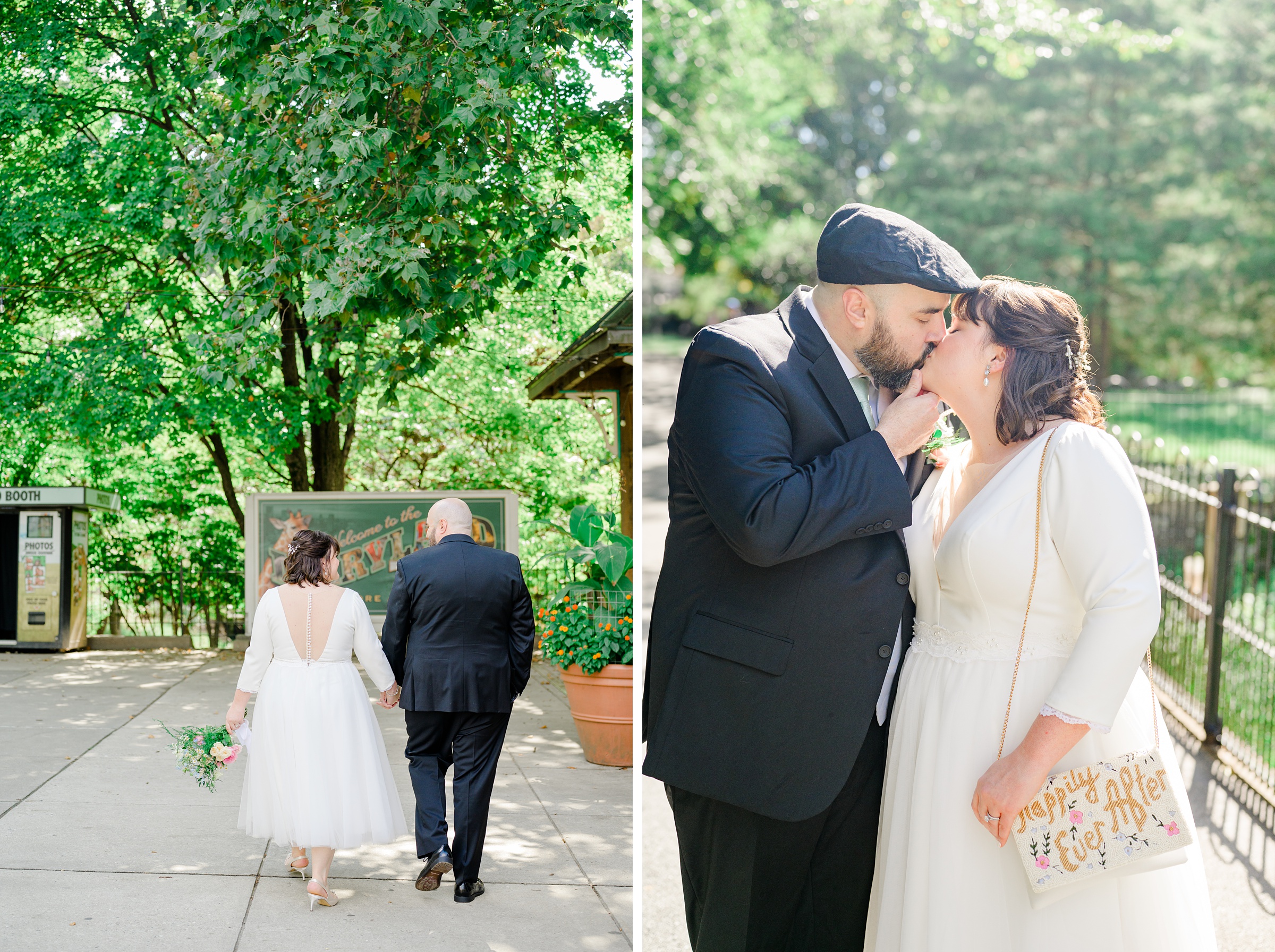 Bride and Groom portraits at Maryland Zoo wedding photographed by Baltimore Wedding Photographer Cait Kramer.