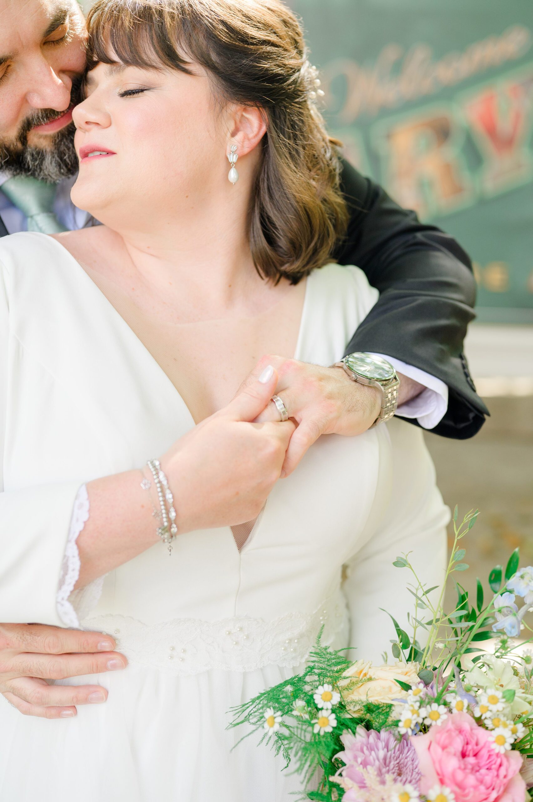 Bride and Groom portraits at Maryland Zoo wedding photographed by Baltimore Wedding Photographer Cait Kramer.