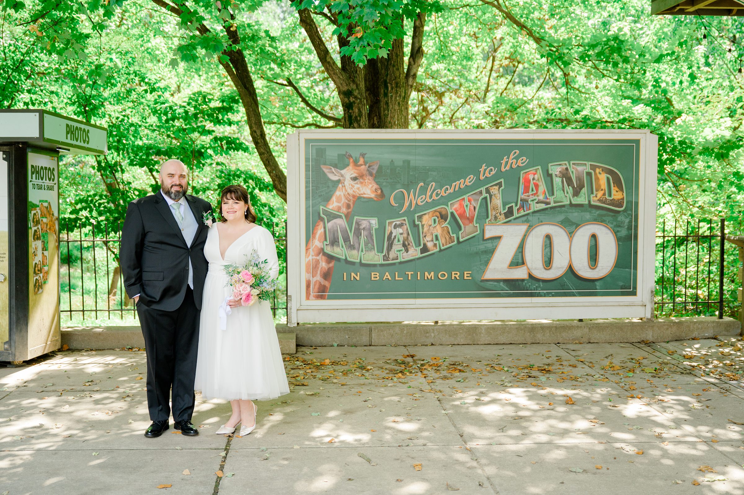 Bride and Groom portraits at Maryland Zoo wedding photographed by Baltimore Wedding Photographer Cait Kramer.