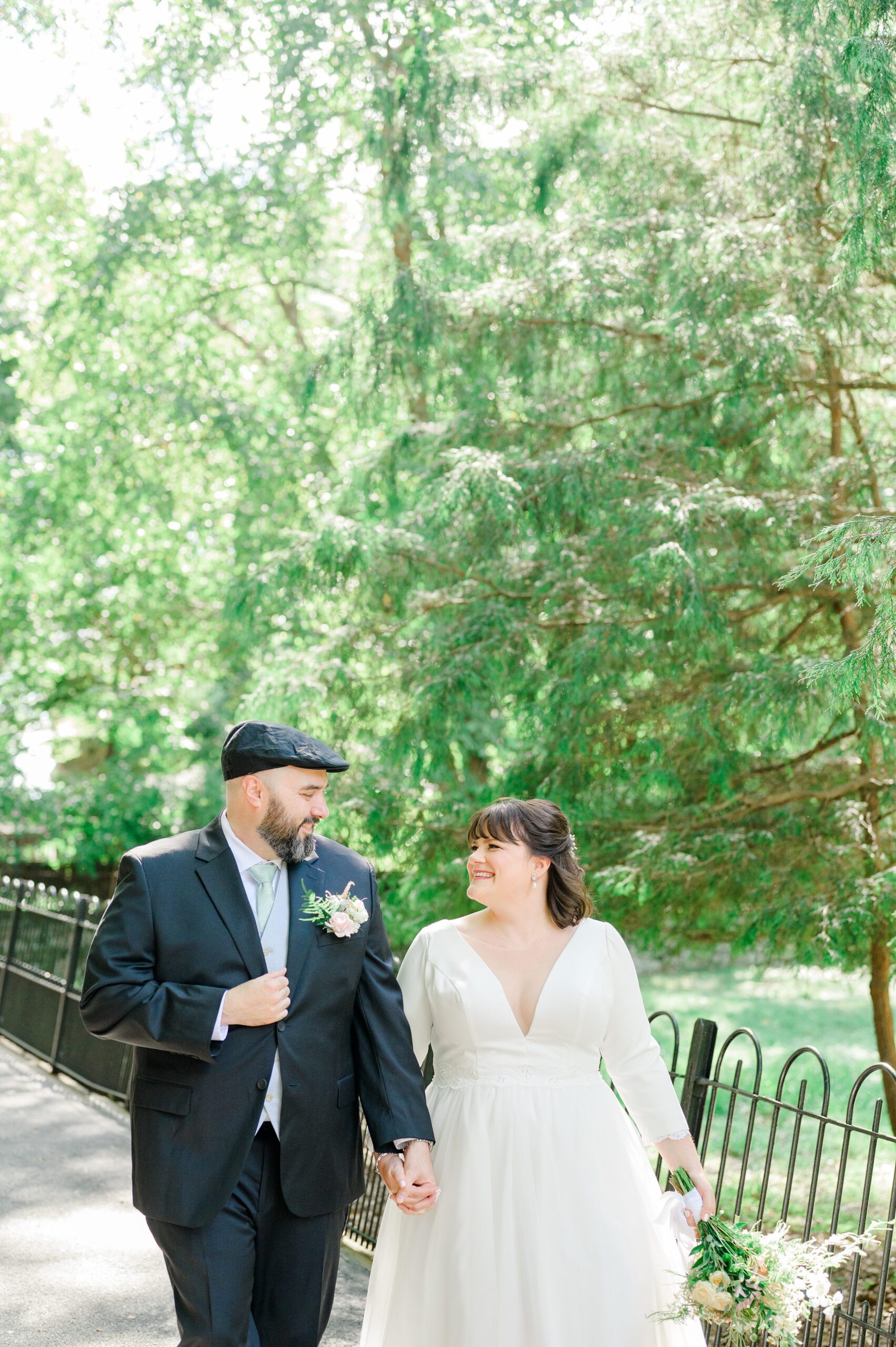 Bride and Groom portraits at Maryland Zoo wedding photographed by Baltimore Wedding Photographer Cait Kramer.