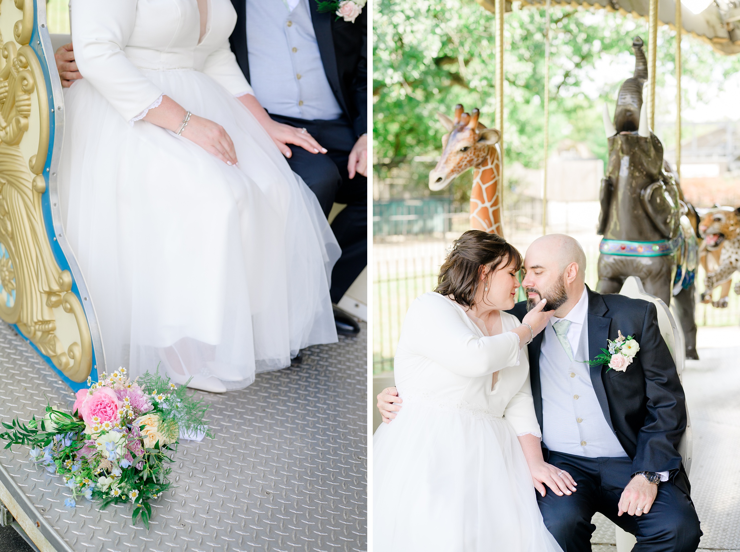 Bride and Groom portraits at Maryland Zoo wedding photographed by Baltimore Wedding Photographer Cait Kramer.