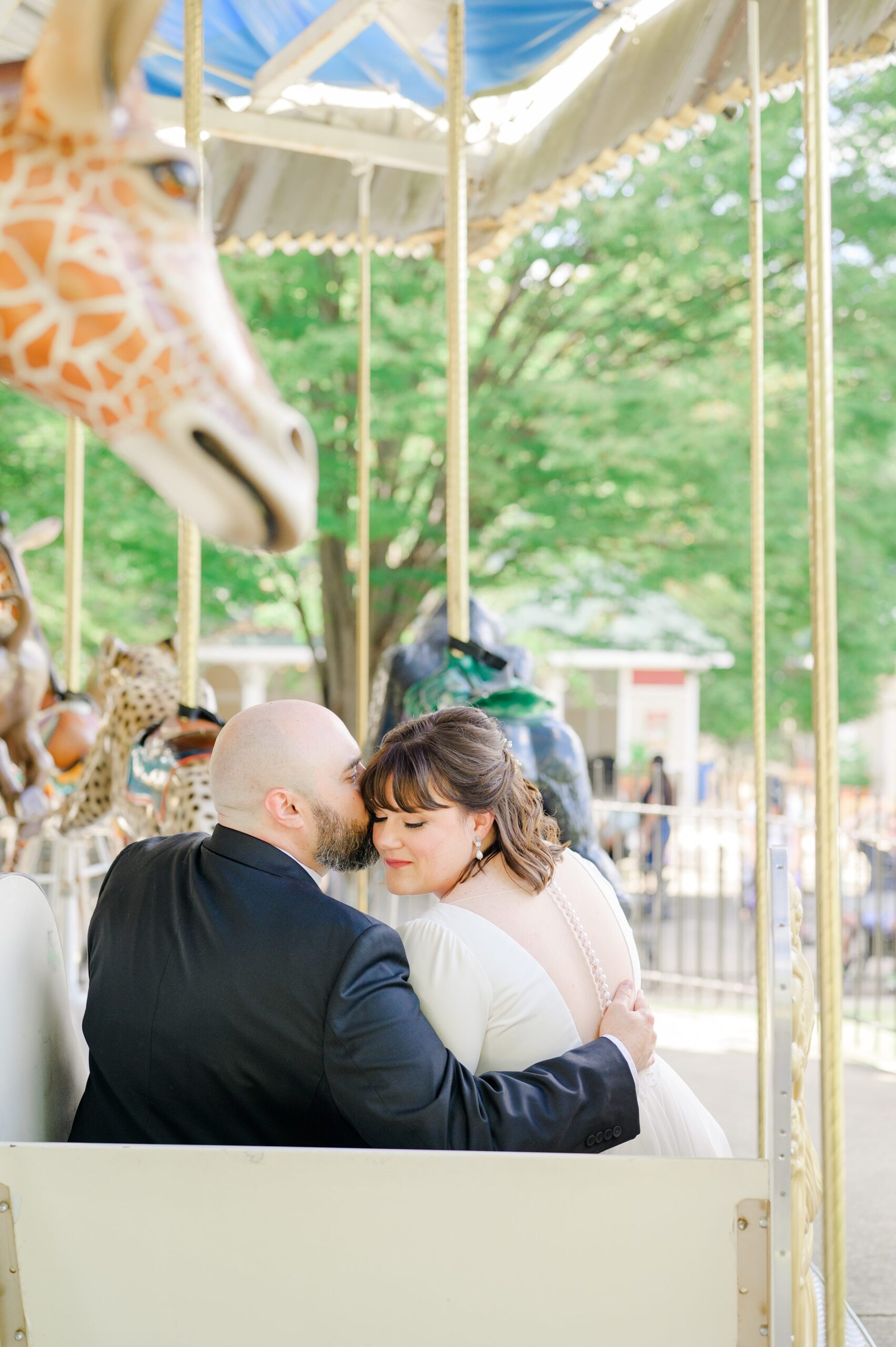 Bride and Groom portraits at Maryland Zoo wedding photographed by Baltimore Wedding Photographer Cait Kramer.