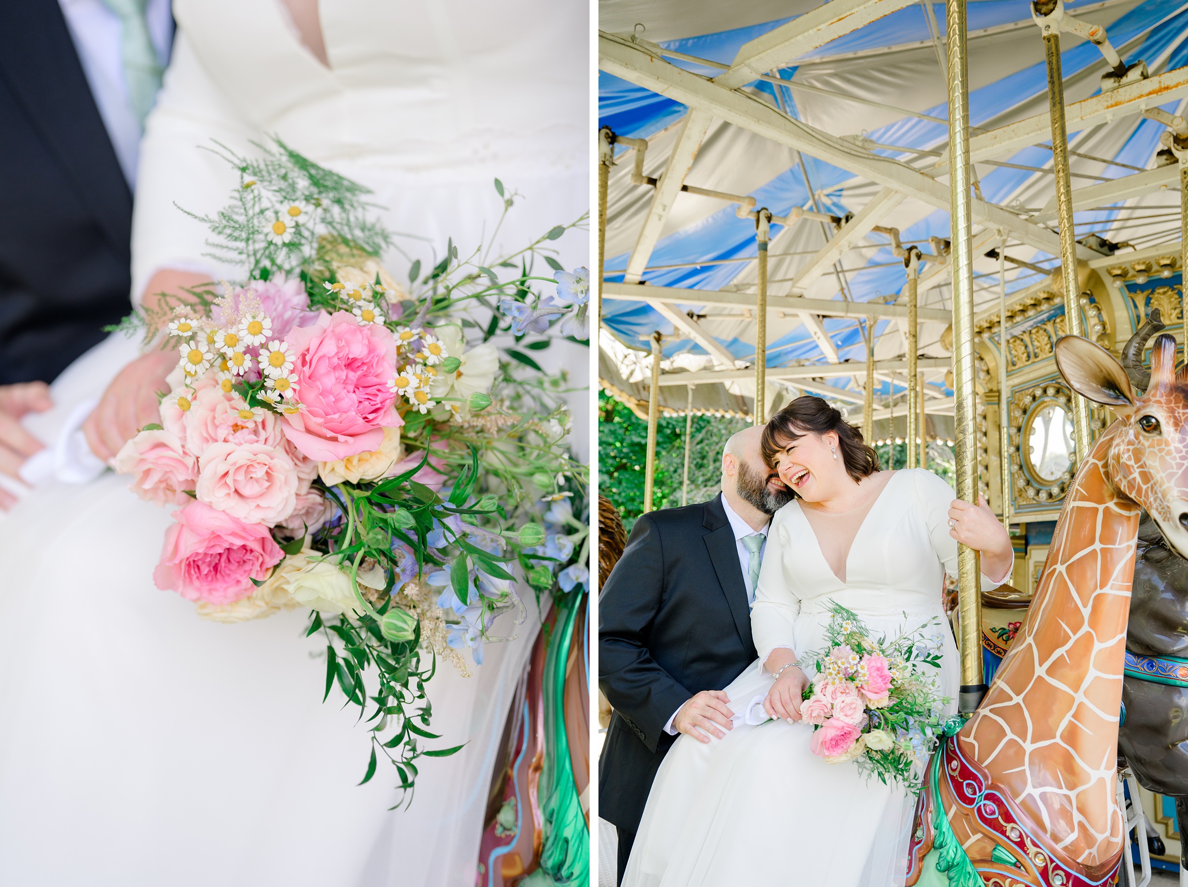 Bride and Groom portraits at Maryland Zoo wedding photographed by Baltimore Wedding Photographer Cait Kramer.