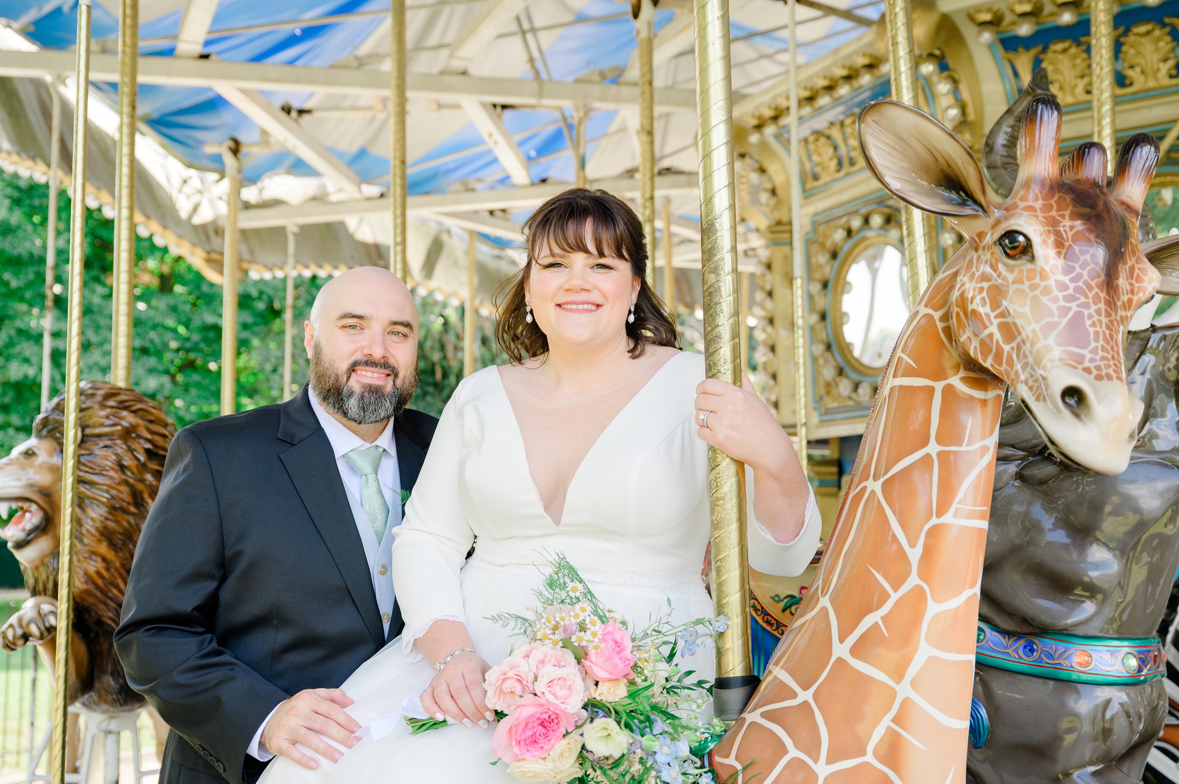 Bride and Groom portraits at Maryland Zoo wedding photographed by Baltimore Wedding Photographer Cait Kramer.