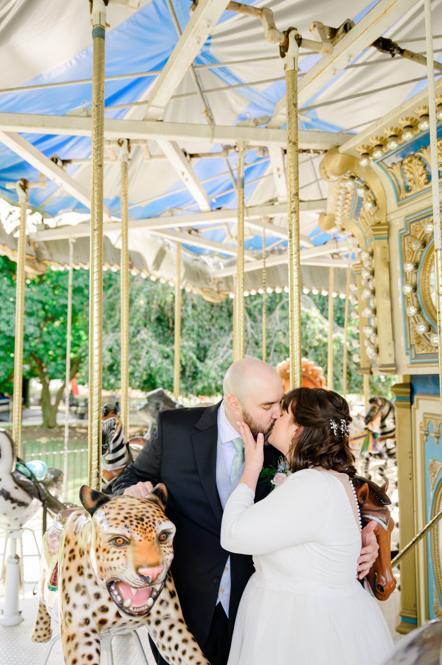 Bride and Groom portraits at Maryland Zoo wedding photographed by Baltimore Wedding Photographer Cait Kramer.