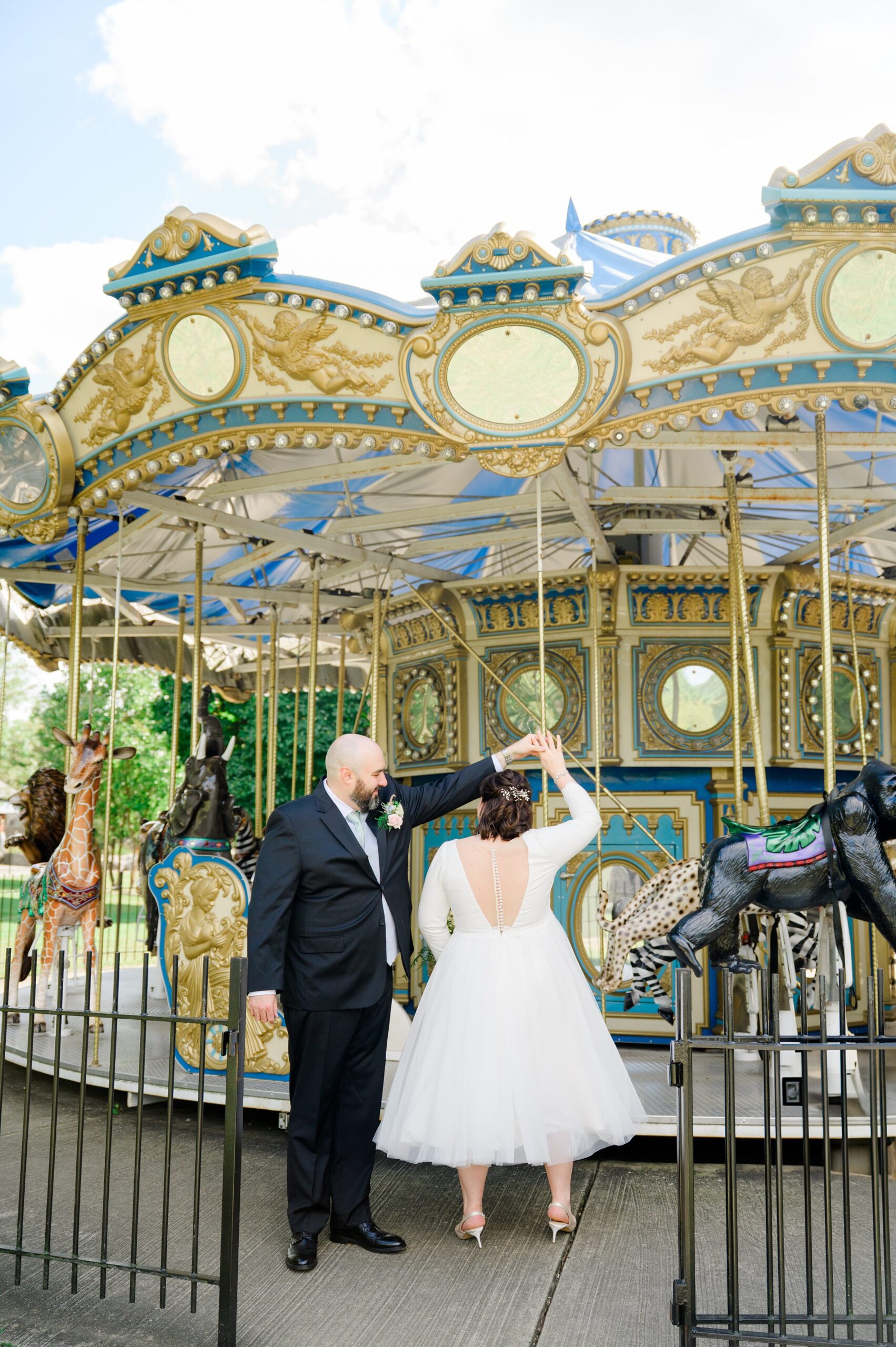 Bride and Groom portraits at Maryland Zoo wedding photographed by Baltimore Wedding Photographer Cait Kramer.