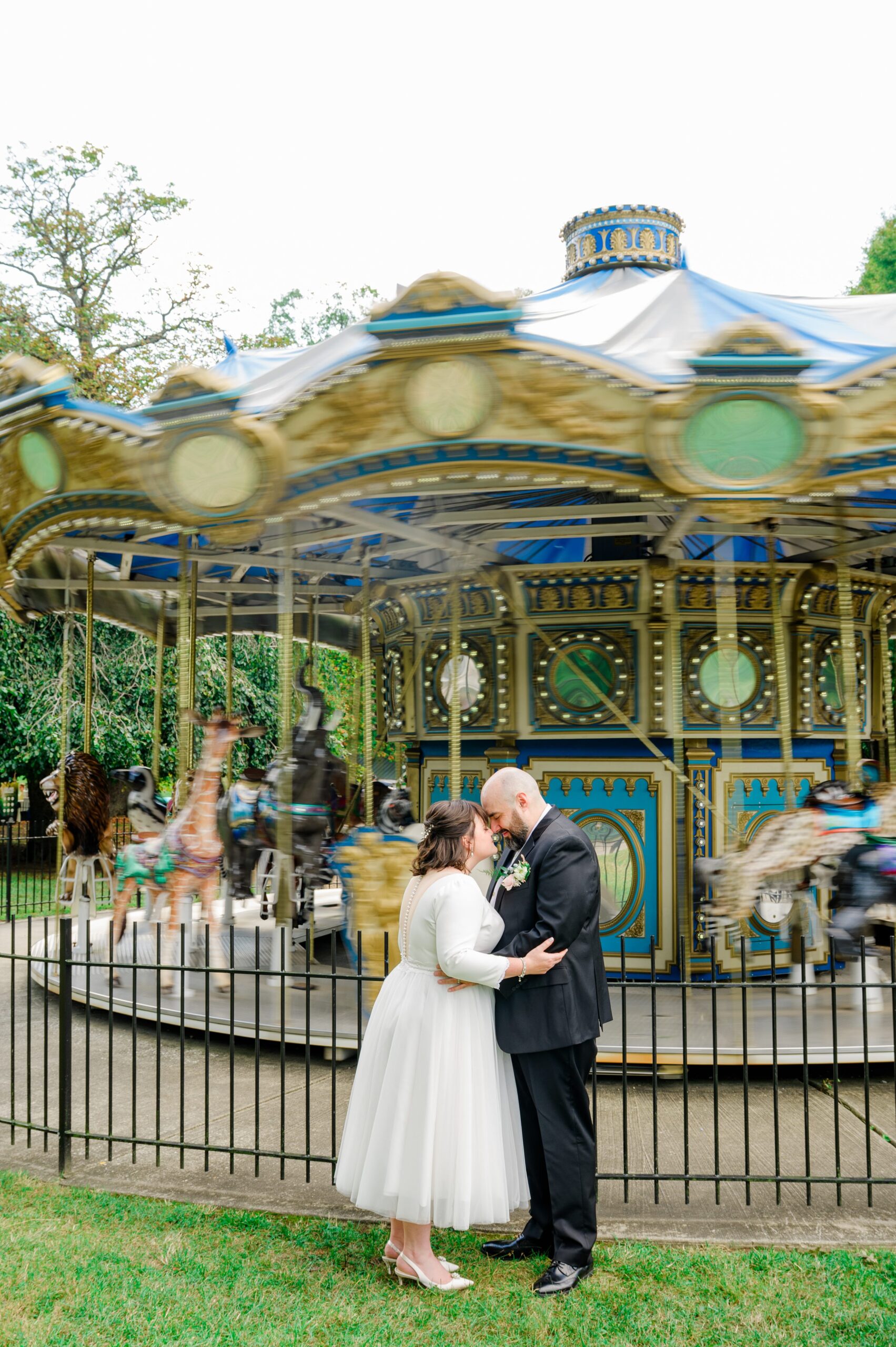 Bride and Groom portraits at Maryland Zoo wedding photographed by Baltimore Wedding Photographer Cait Kramer.