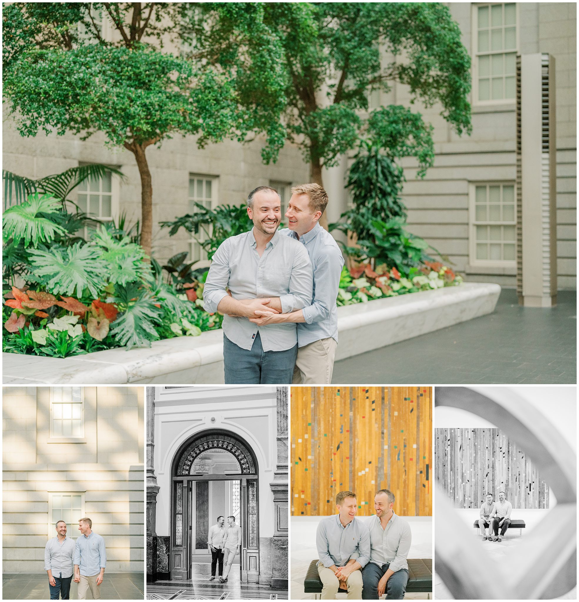 Same Sex Engagement Session at The National Portrait Gallery photographed by Baltimore Wedding Photographer Cait Kramer