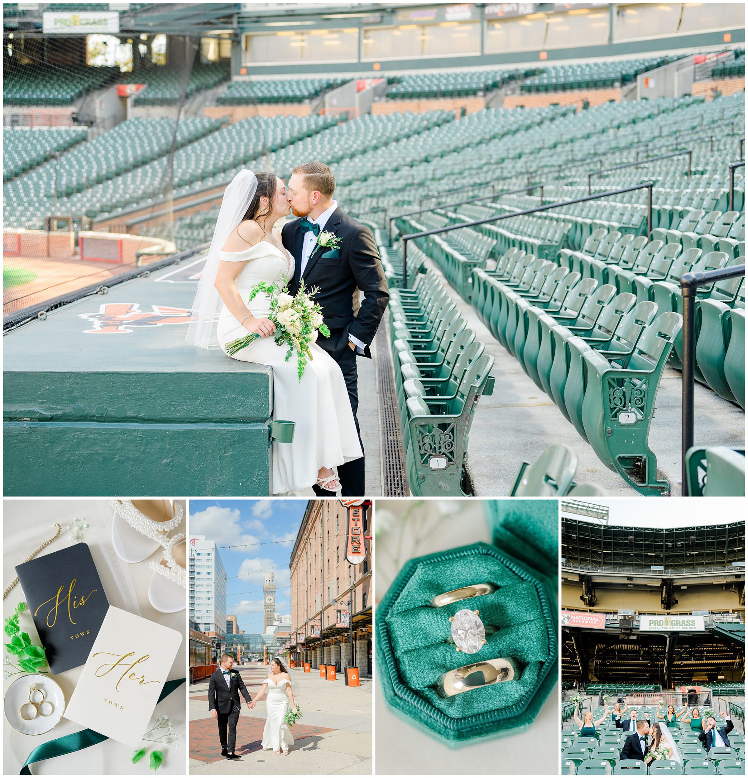 Oriole Park at Camden Yards Wedding photographed by Baltimore Wedding Photographer Cait Kramer.