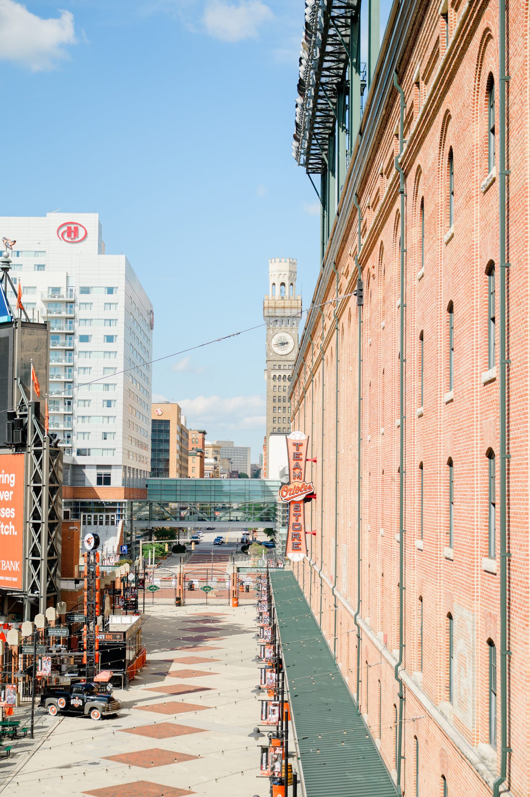 Bride and Groom portraits at Oriole Park at Camden Yards Wedding photographed by Baltimore Wedding Photographer Cait Kramer.