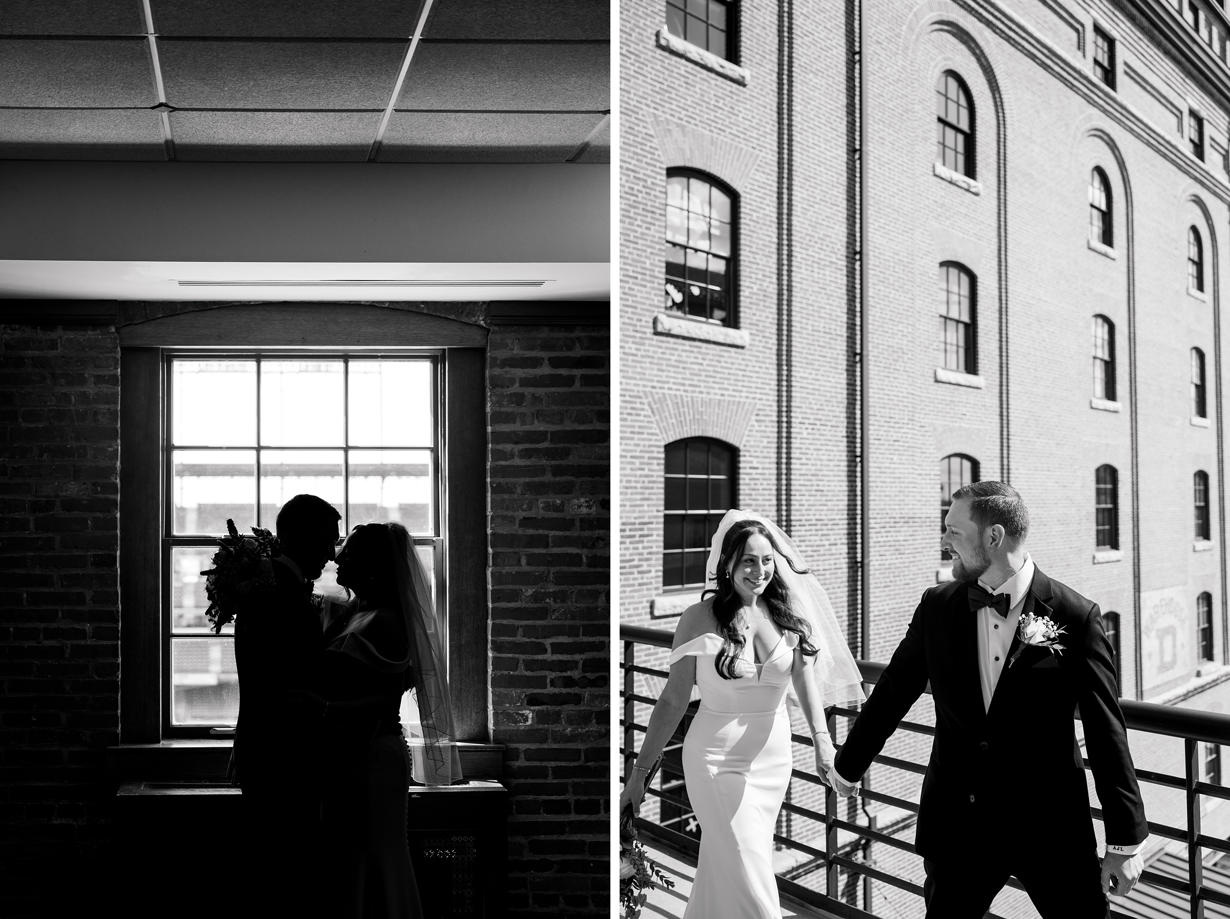Bride and Groom portraits at Oriole Park at Camden Yards Wedding photographed by Baltimore Wedding Photographer Cait Kramer.