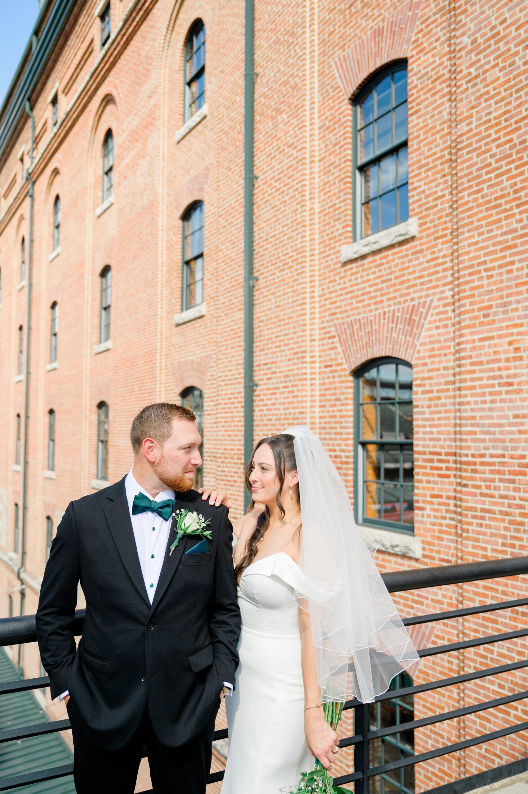 Bride and Groom portraits at Oriole Park at Camden Yards Wedding photographed by Baltimore Wedding Photographer Cait Kramer.