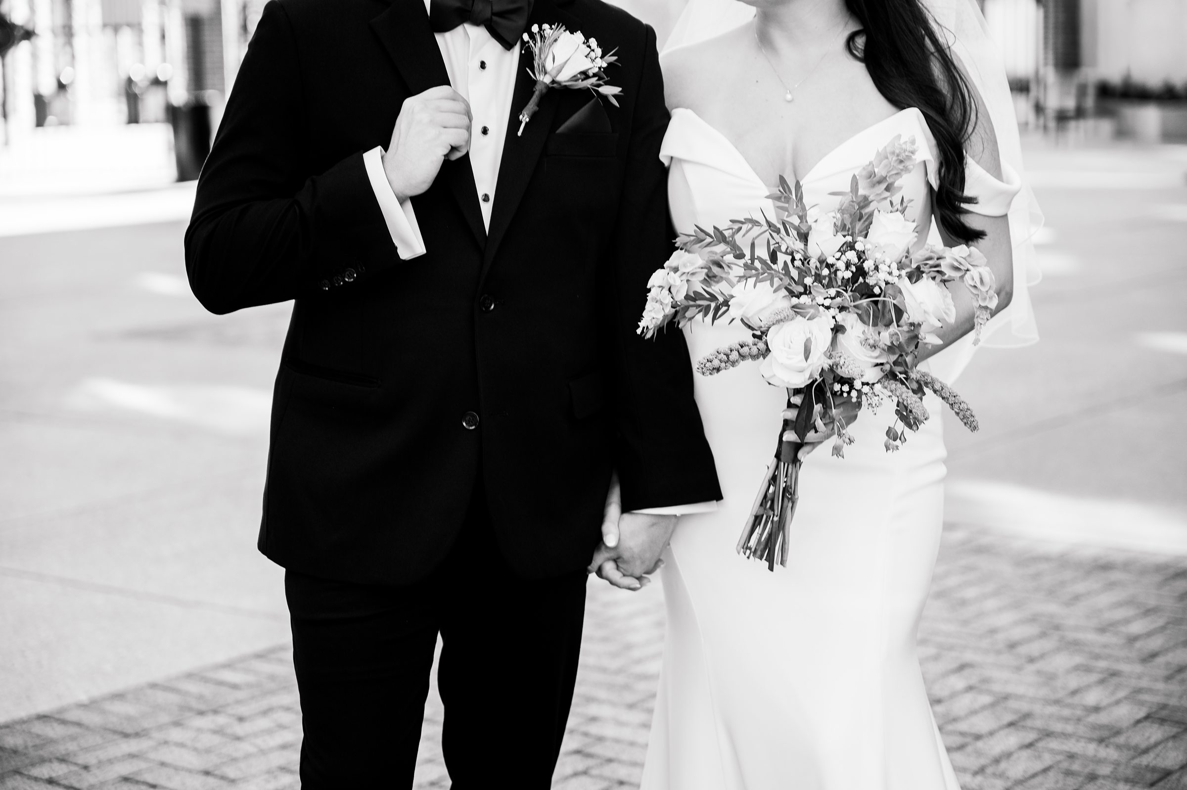 Bride and Groom portraits at Oriole Park at Camden Yards Wedding photographed by Baltimore Wedding Photographer Cait Kramer.