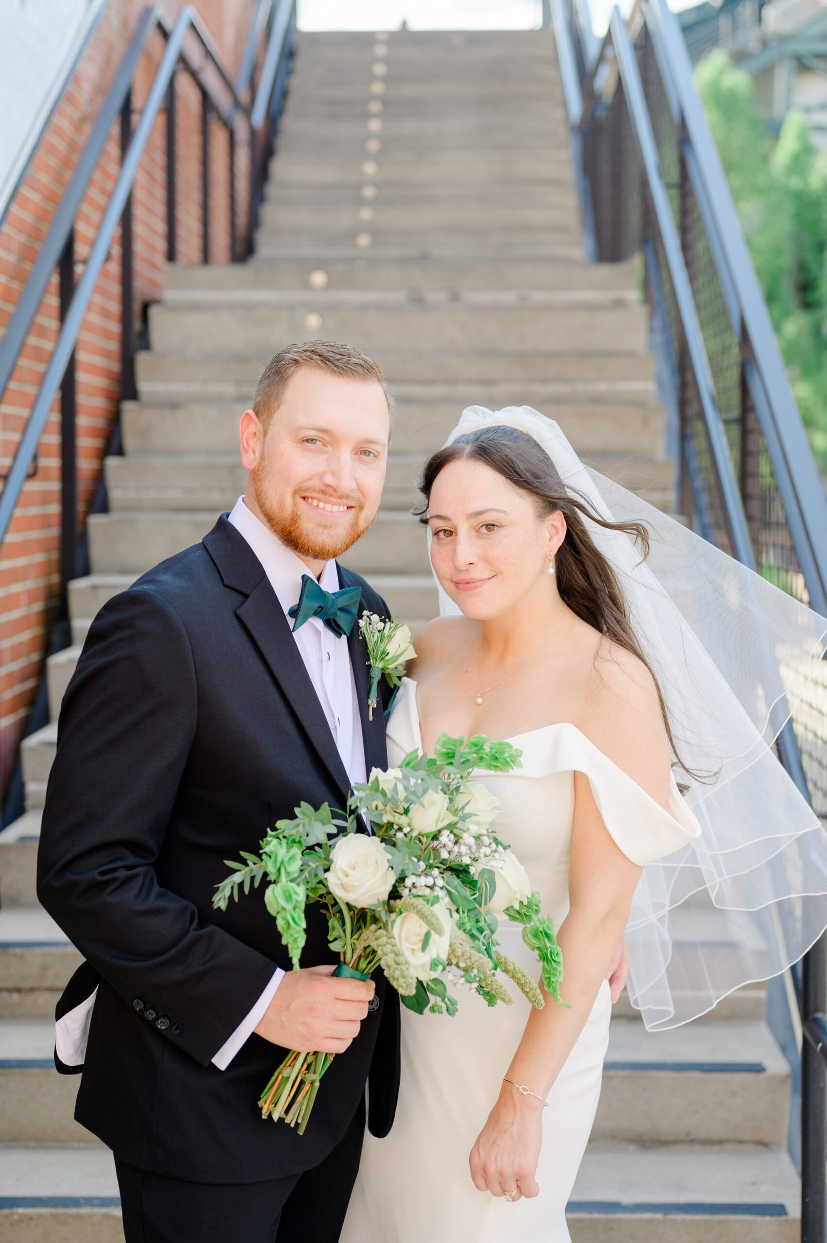 Bride and Groom portraits at Oriole Park at Camden Yards Wedding photographed by Baltimore Wedding Photographer Cait Kramer.
