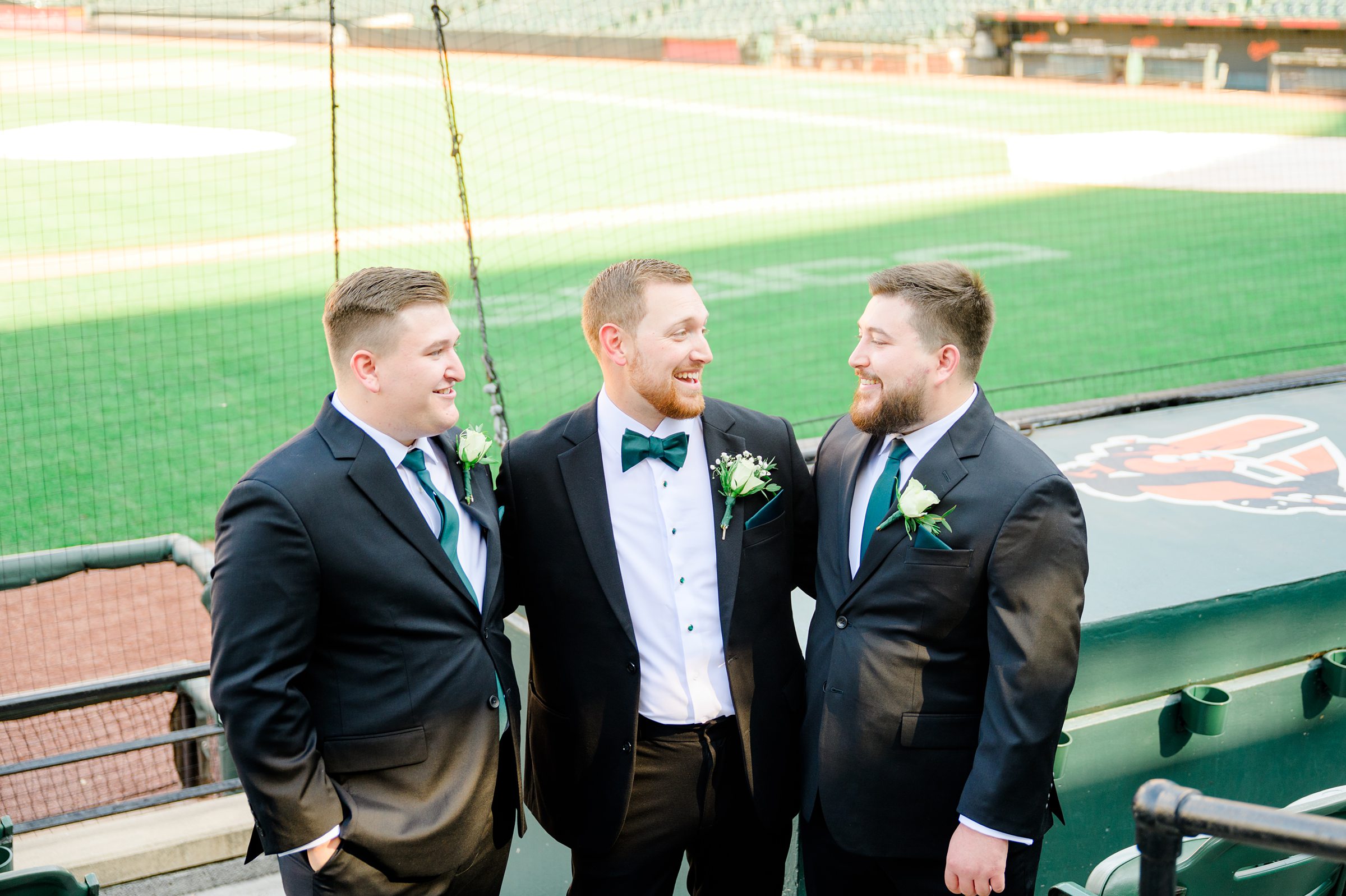 Wedding Party portraits at Oriole Park at Camden Yards Wedding photographed by Baltimore Wedding Photographer Cait Kramer.