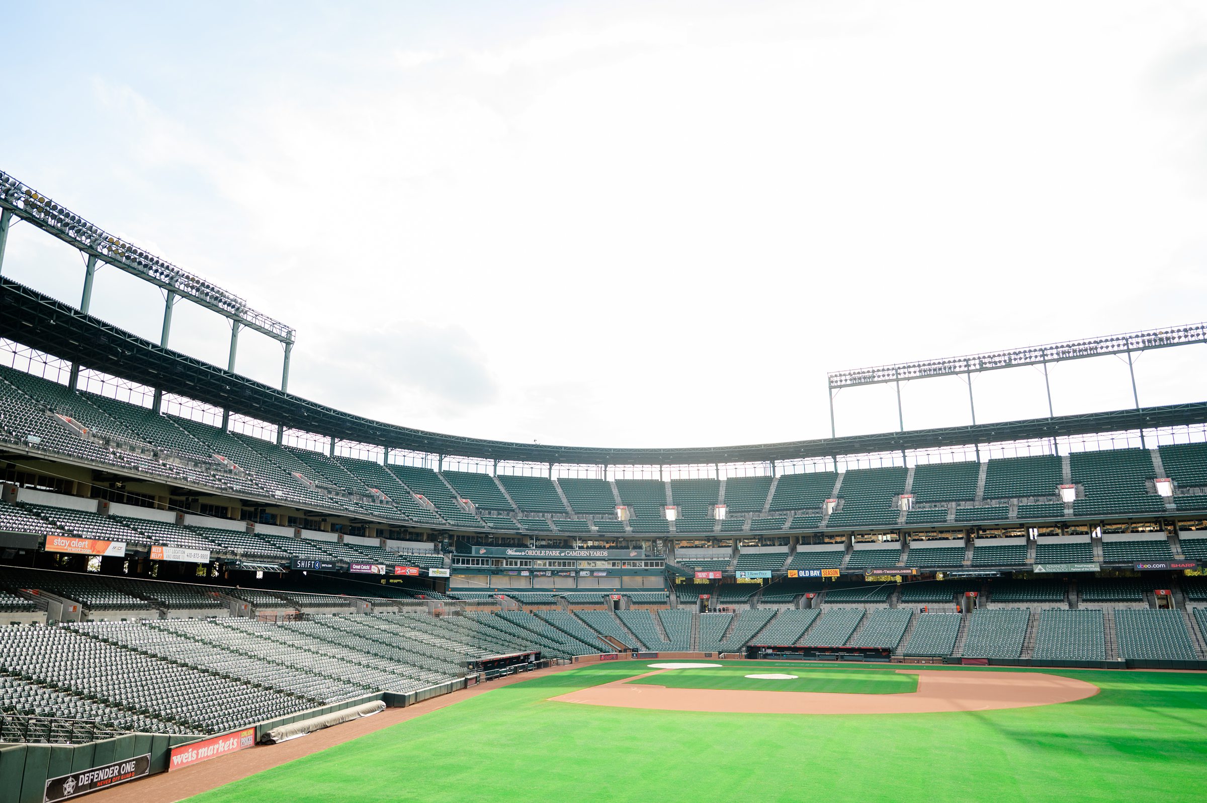 Wedding Party portraits at Oriole Park at Camden Yards Wedding photographed by Baltimore Wedding Photographer Cait Kramer.