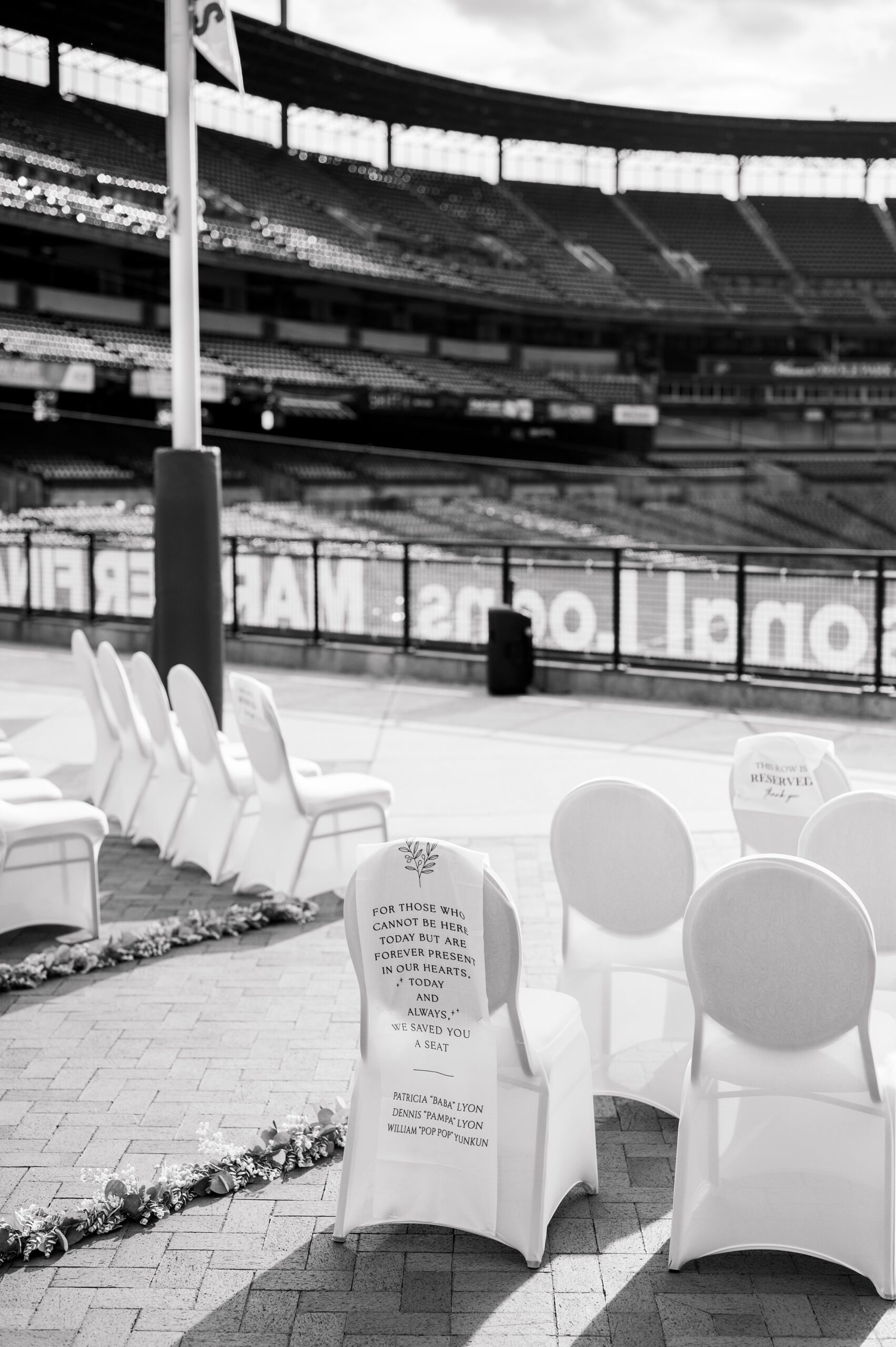 Wedding Ceremony at Oriole Park at Camden Yards photographed by Baltimore Wedding Photographer Cait Kramer.