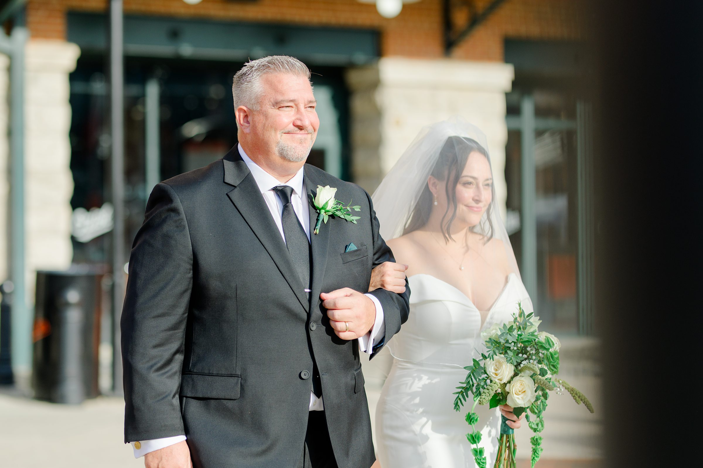 Wedding Ceremony at Oriole Park at Camden Yards photographed by Baltimore Wedding Photographer Cait Kramer.