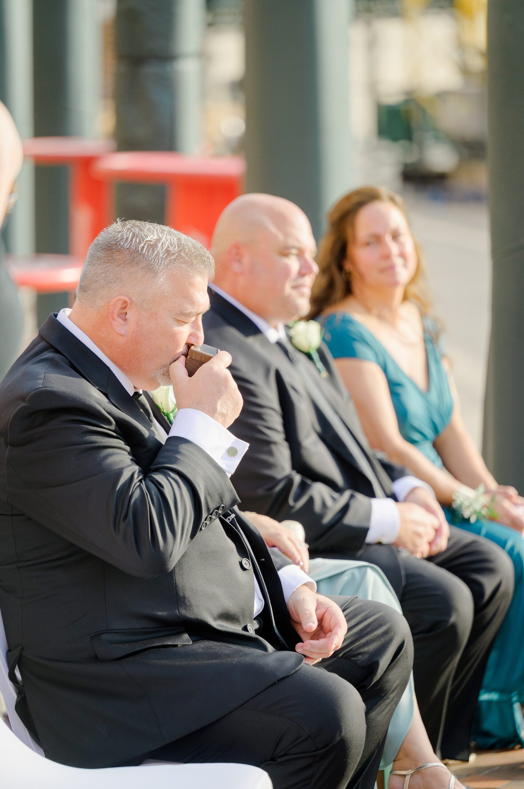 Wedding Ceremony at Oriole Park at Camden Yards photographed by Baltimore Wedding Photographer Cait Kramer.