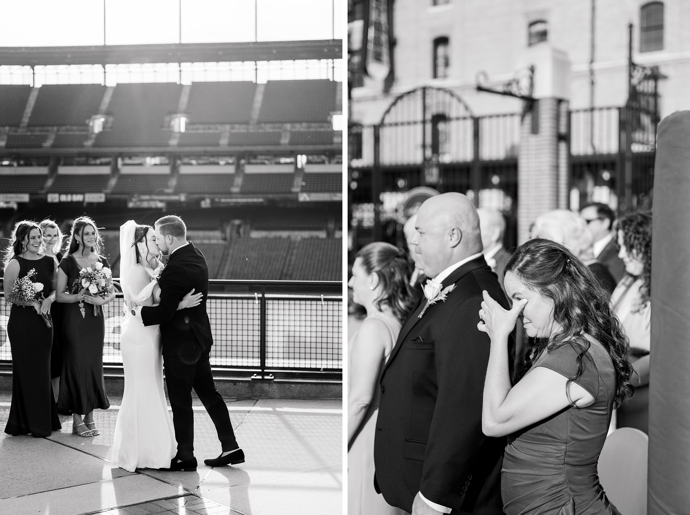 Wedding Ceremony at Oriole Park at Camden Yards photographed by Baltimore Wedding Photographer Cait Kramer.