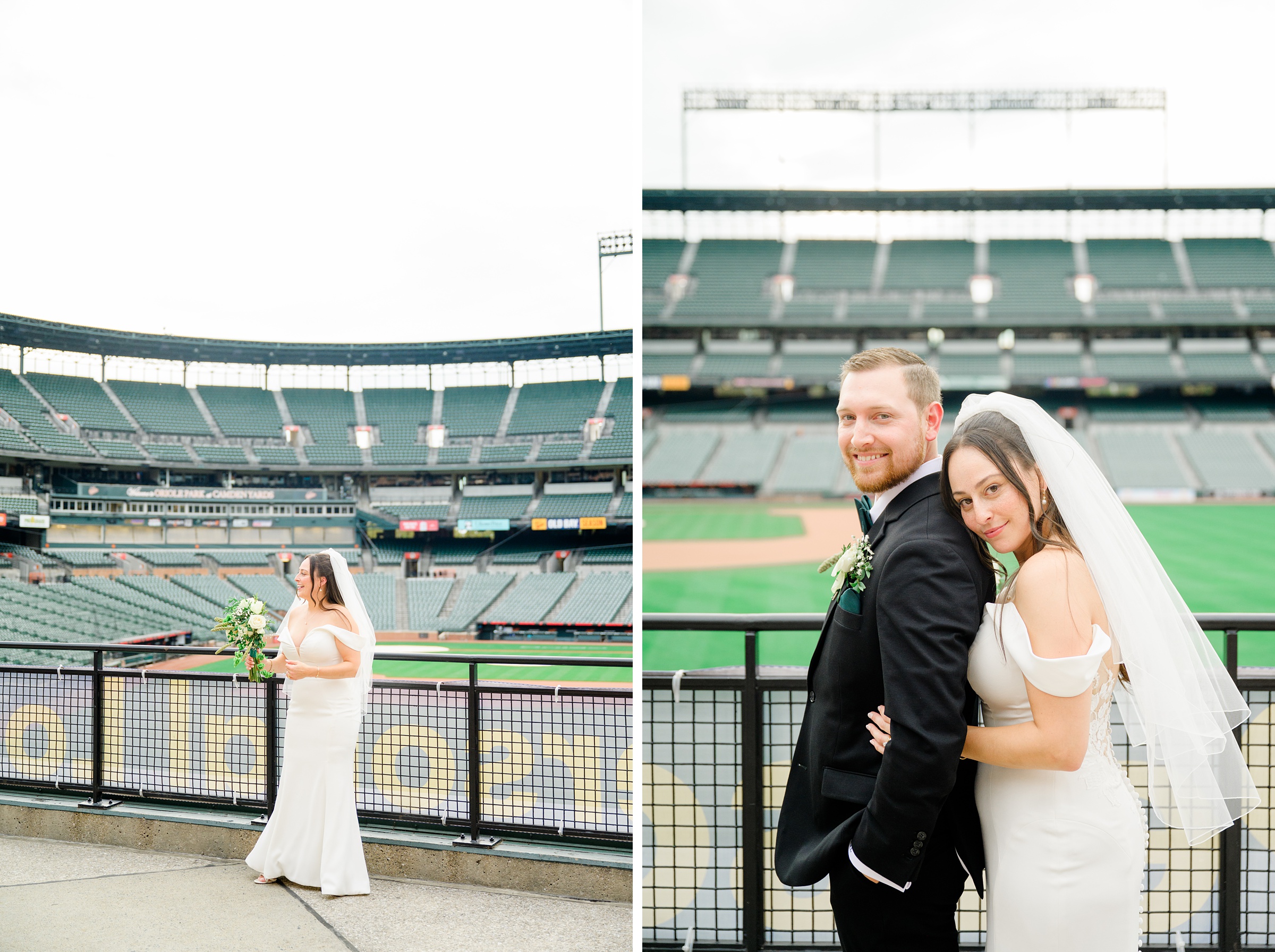 Wedding Ceremony at Oriole Park at Camden Yards photographed by Baltimore Wedding Photographer Cait Kramer.
