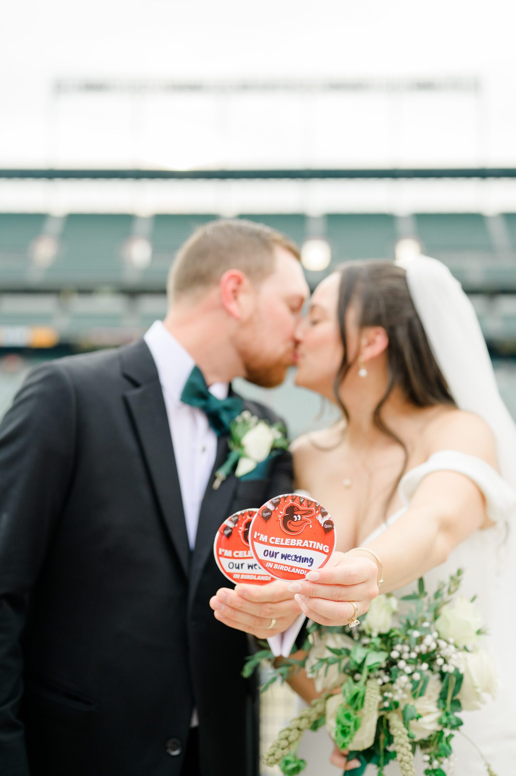 Wedding Ceremony at Oriole Park at Camden Yards photographed by Baltimore Wedding Photographer Cait Kramer.