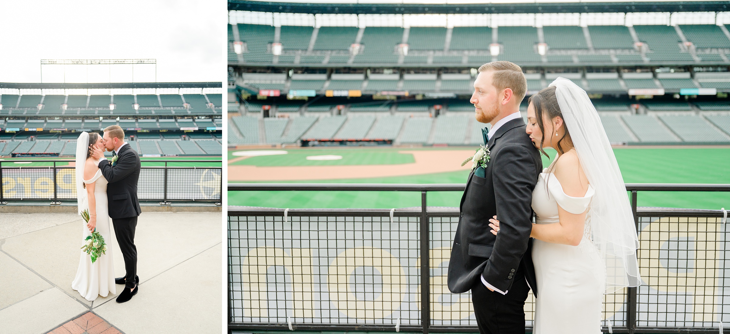Wedding Ceremony at Oriole Park at Camden Yards photographed by Baltimore Wedding Photographer Cait Kramer.