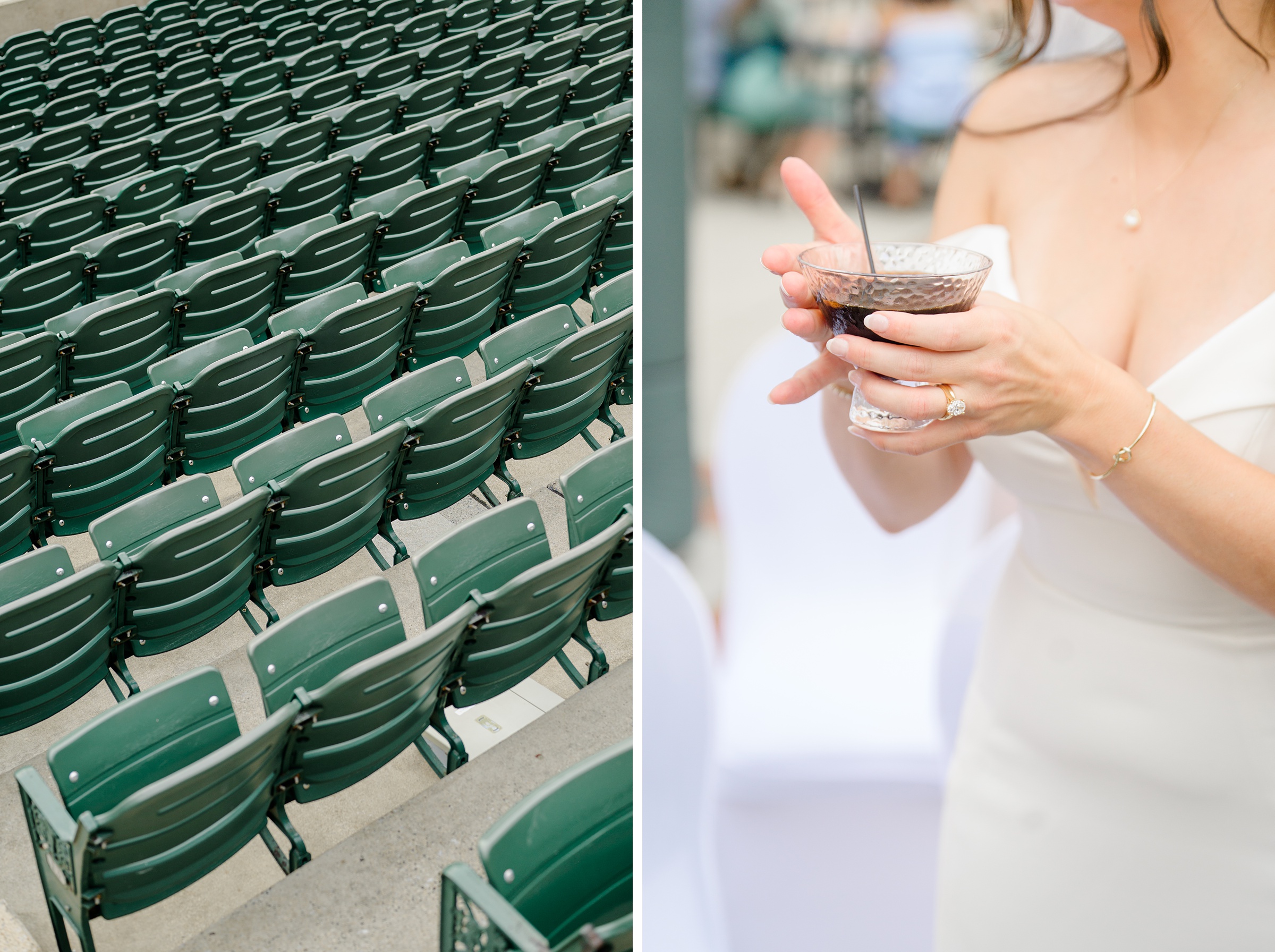 Cocktail Hour at Oriole Park at Camden Yards Wedding photographed by Baltimore Wedding Photographer Cait Kramer.