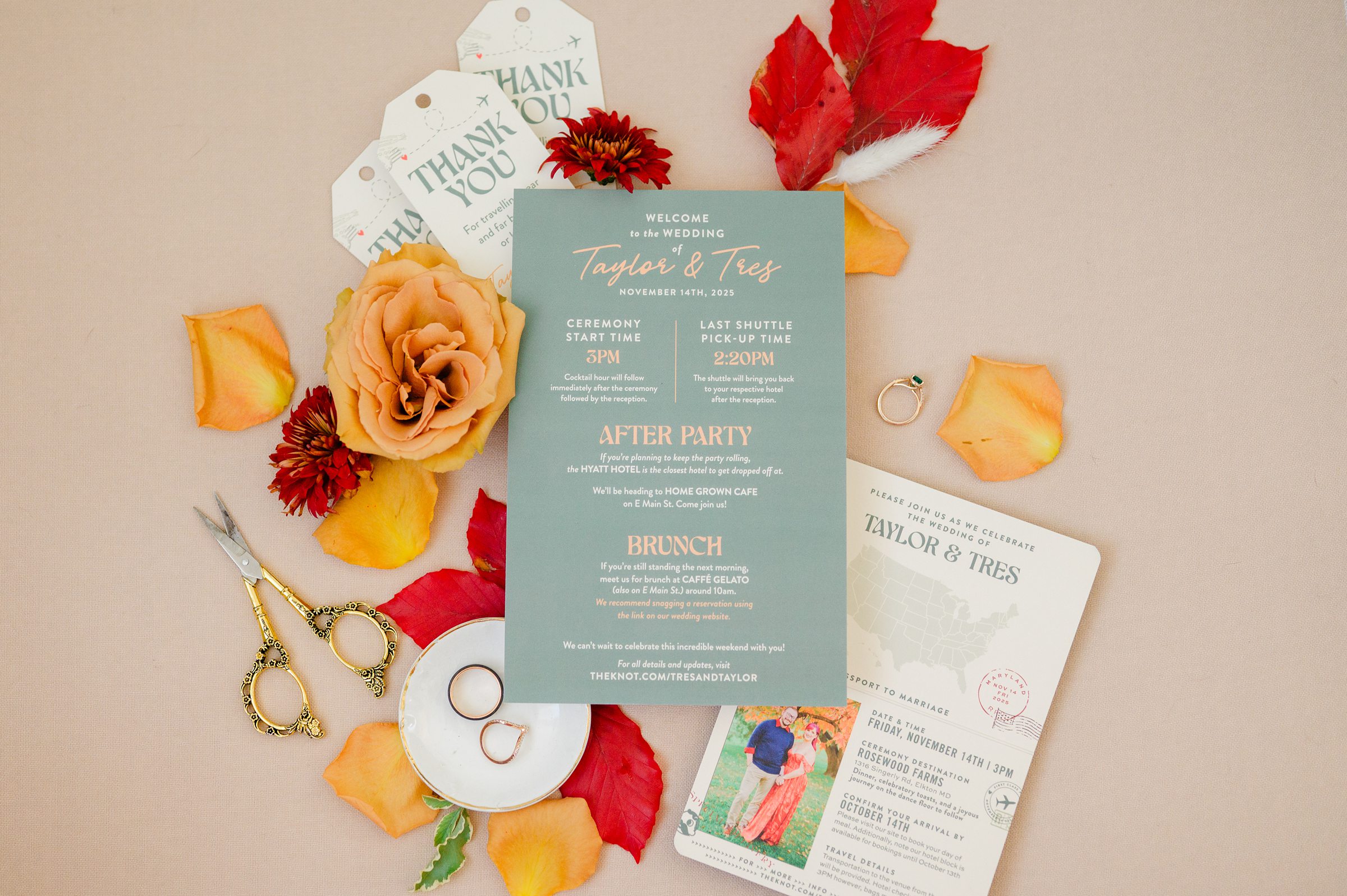 Colorful fall wedding day at Rosewood Farms in Elkton, Maryland photographed by Baltimore Wedding Photographer Cait Kramer.