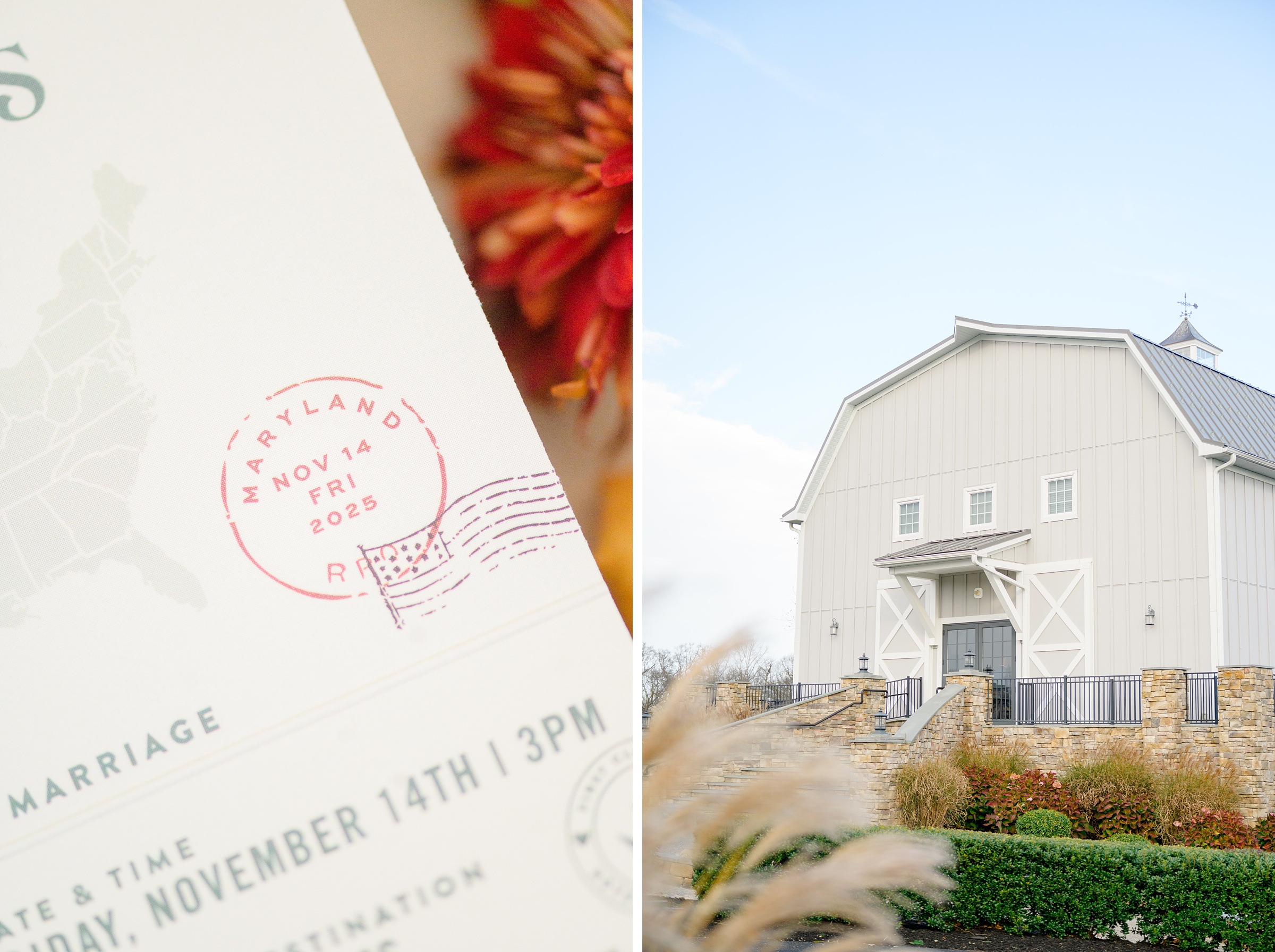 Colorful fall wedding day at Rosewood Farms in Elkton, Maryland photographed by Baltimore Wedding Photographer Cait Kramer.