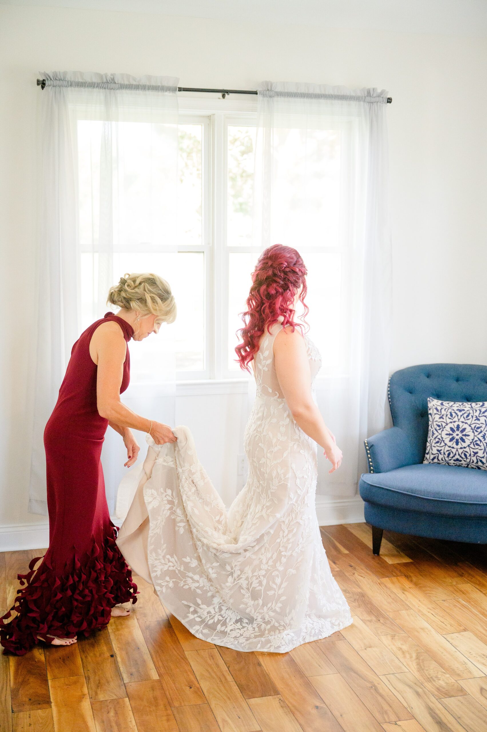 Colorful fall wedding day at Rosewood Farms in Elkton, Maryland photographed by Baltimore Wedding Photographer Cait Kramer.