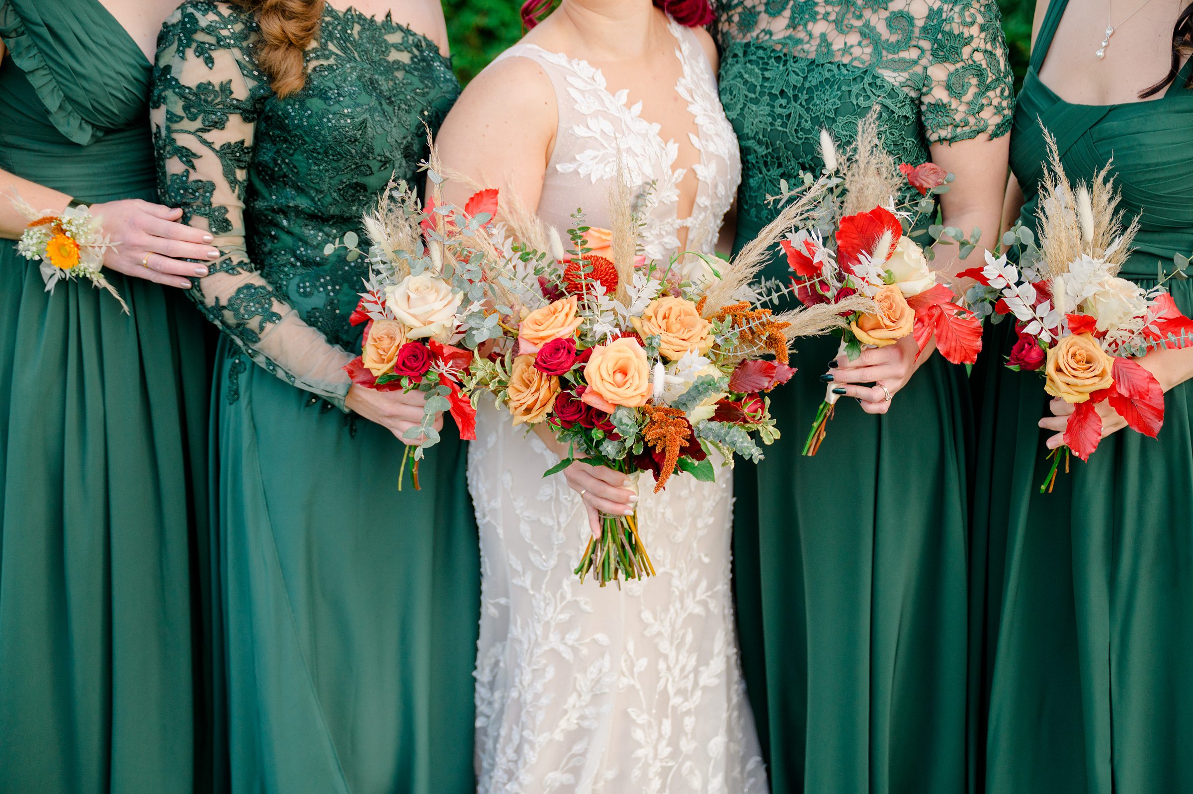 Colorful fall wedding day at Rosewood Farms in Elkton, Maryland photographed by Baltimore Wedding Photographer Cait Kramer.