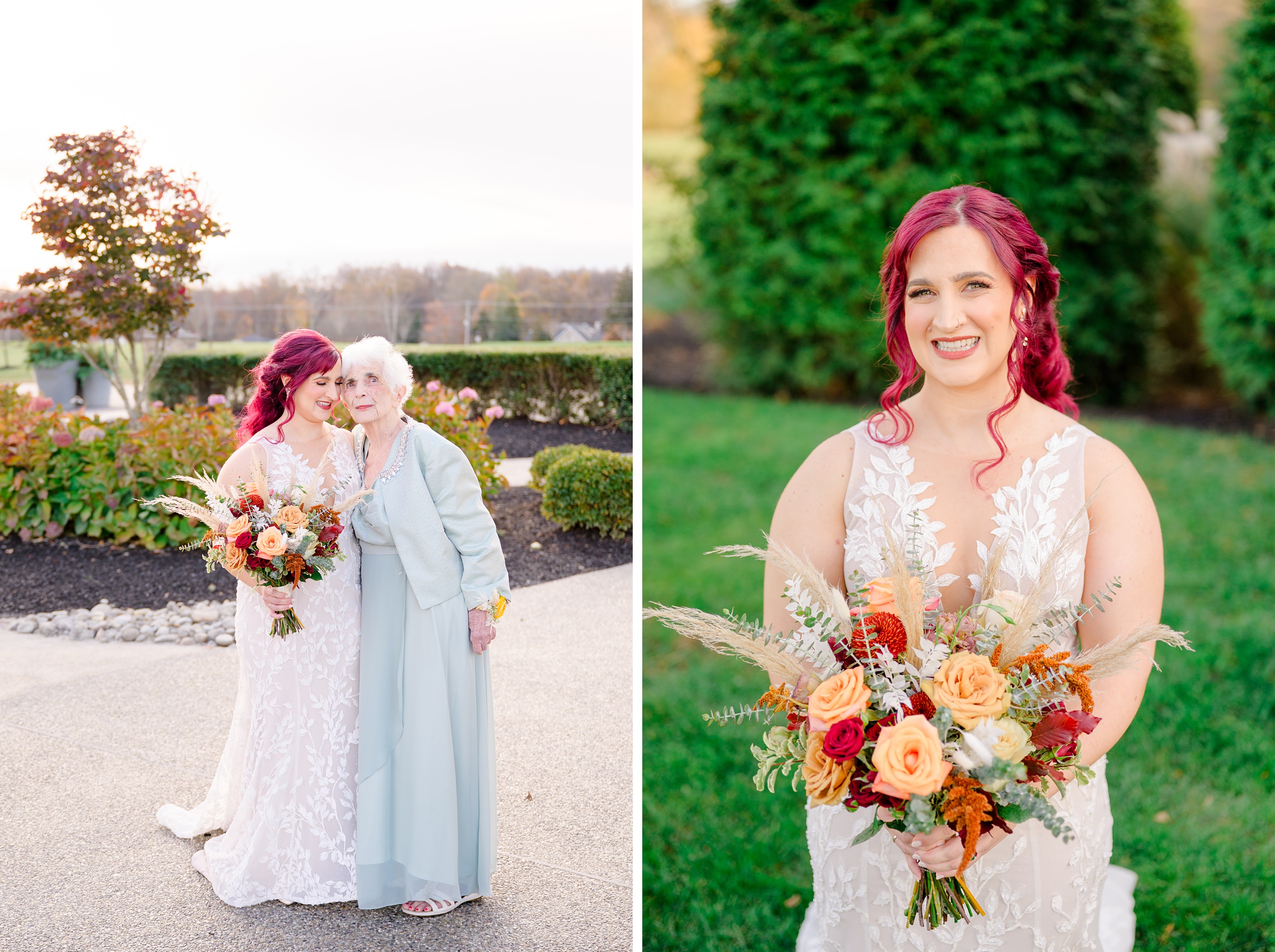 Colorful fall wedding day at Rosewood Farms in Elkton, Maryland photographed by Baltimore Wedding Photographer Cait Kramer.