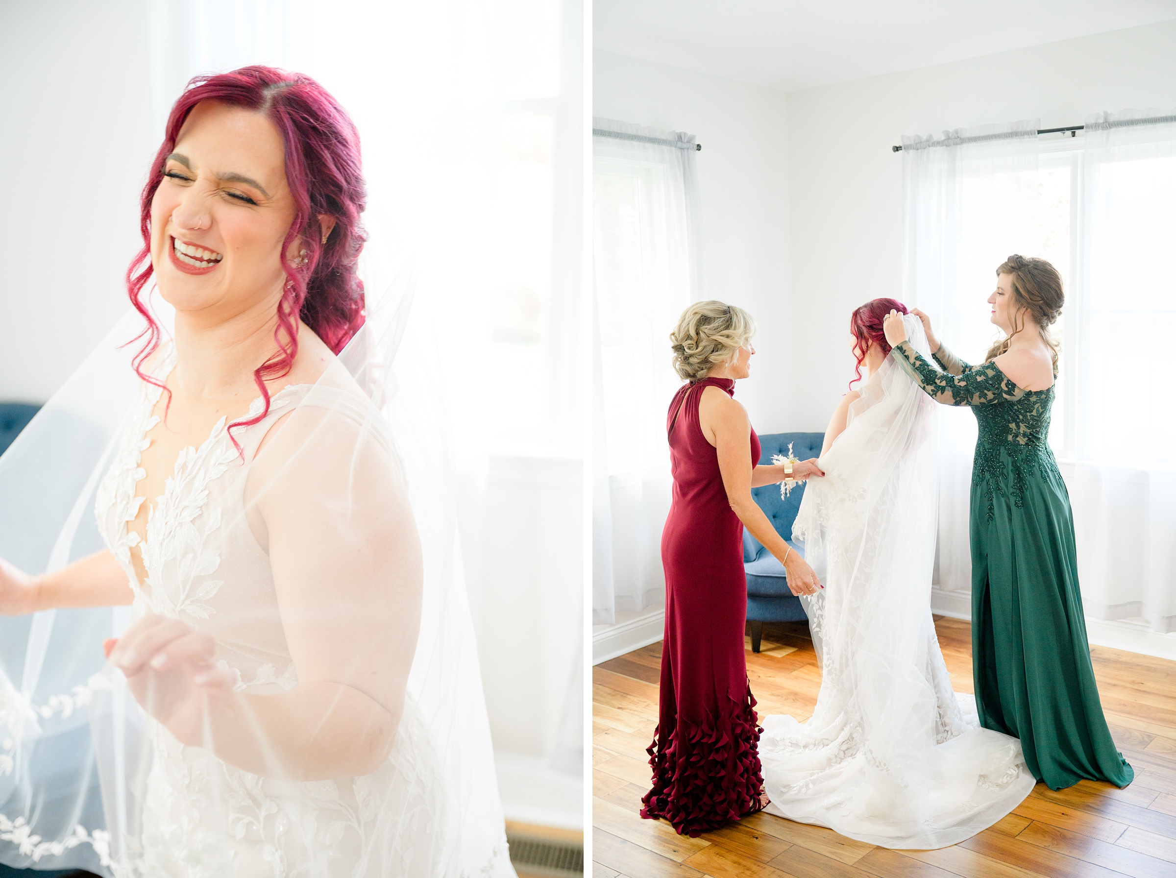 Colorful fall wedding day at Rosewood Farms in Elkton, Maryland photographed by Baltimore Wedding Photographer Cait Kramer.