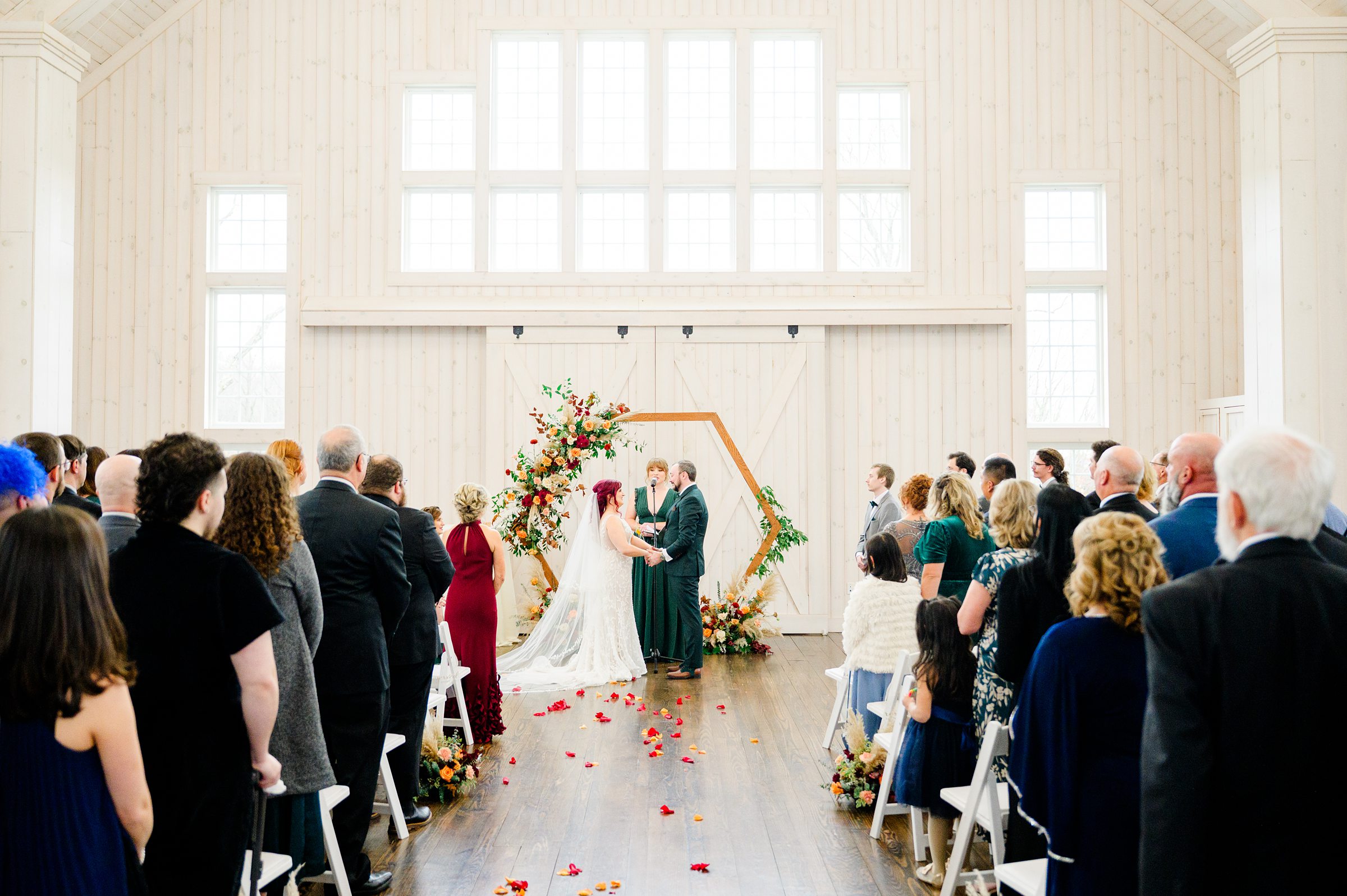 Colorful fall wedding day at Rosewood Farms in Elkton, Maryland photographed by Baltimore Wedding Photographer Cait Kramer.