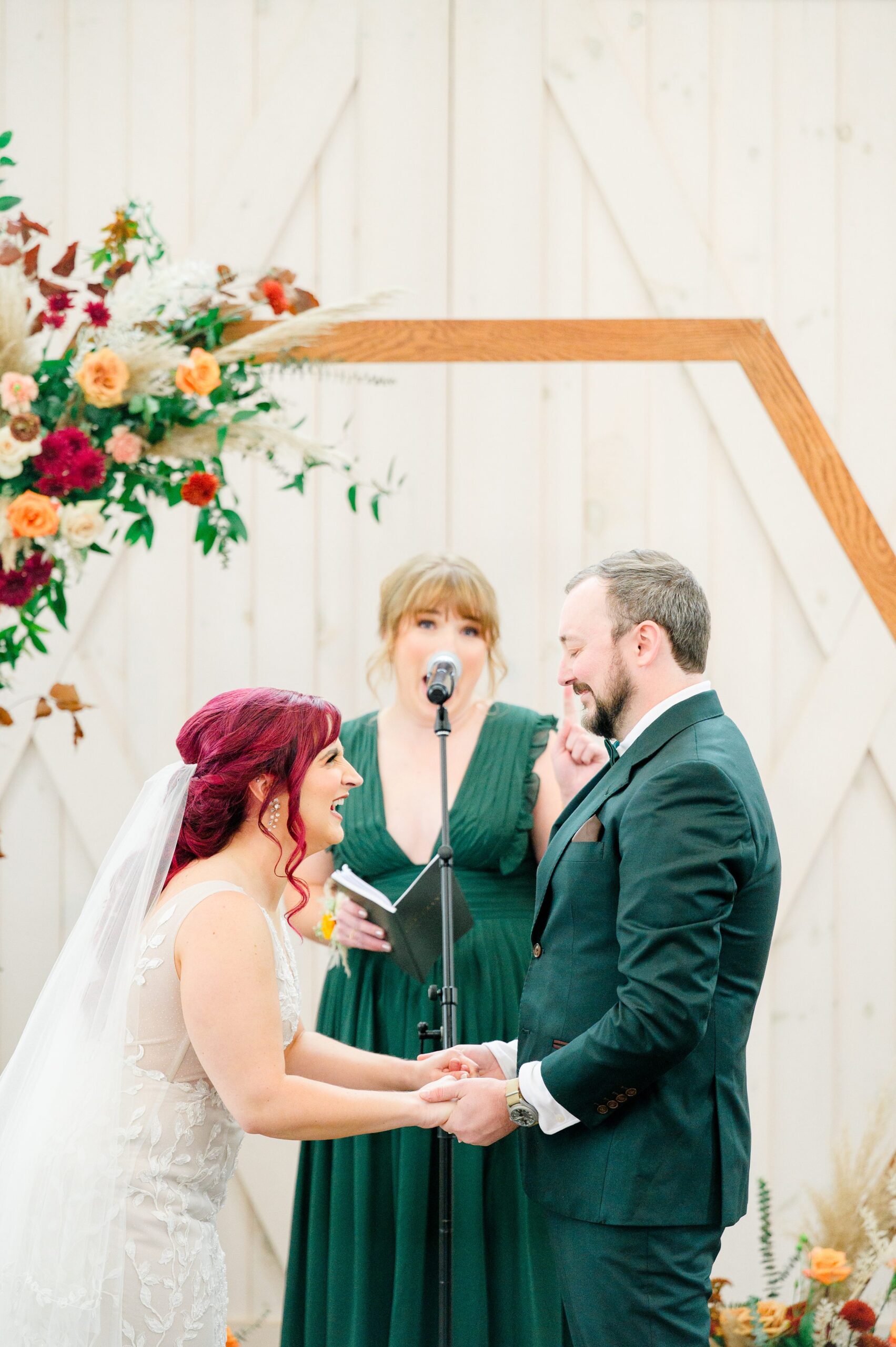 Colorful fall wedding day at Rosewood Farms in Elkton, Maryland photographed by Baltimore Wedding Photographer Cait Kramer.