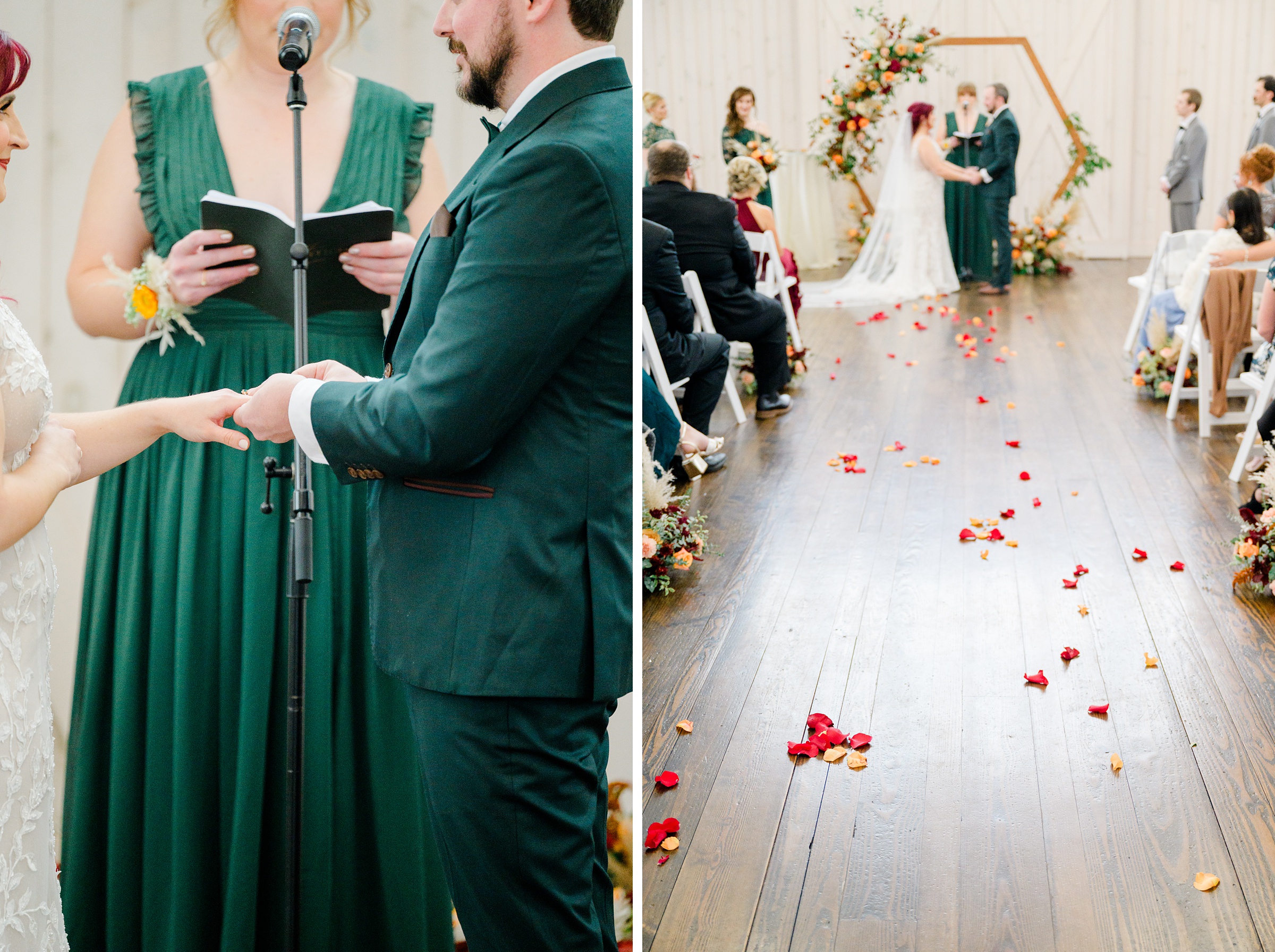 Colorful fall wedding day at Rosewood Farms in Elkton, Maryland photographed by Baltimore Wedding Photographer Cait Kramer.