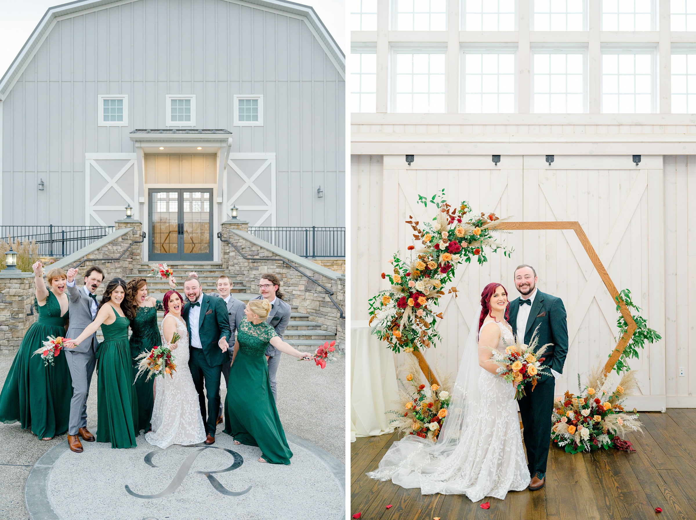 Colorful fall wedding day at Rosewood Farms in Elkton, Maryland photographed by Baltimore Wedding Photographer Cait Kramer.