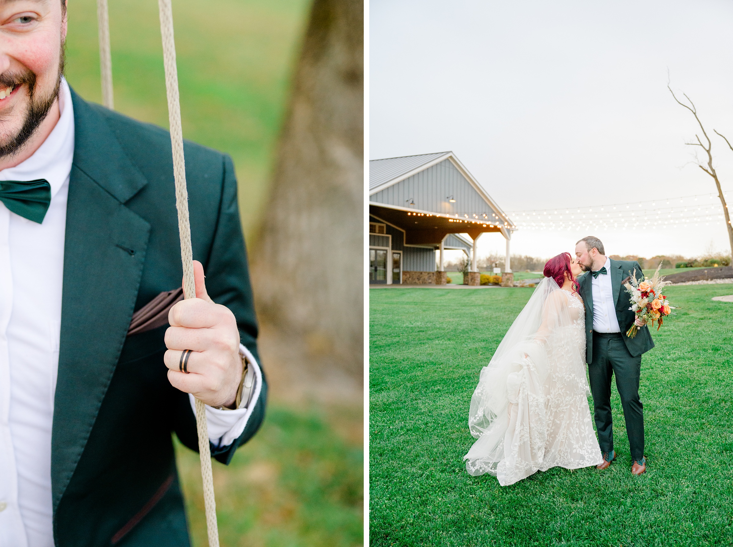 Colorful fall wedding day at Rosewood Farms in Elkton, Maryland photographed by Baltimore Wedding Photographer Cait Kramer.