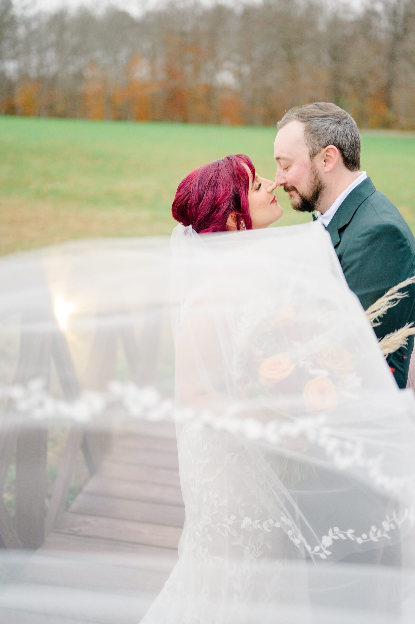 Colorful fall wedding day at Rosewood Farms in Elkton, Maryland photographed by Baltimore Wedding Photographer Cait Kramer.