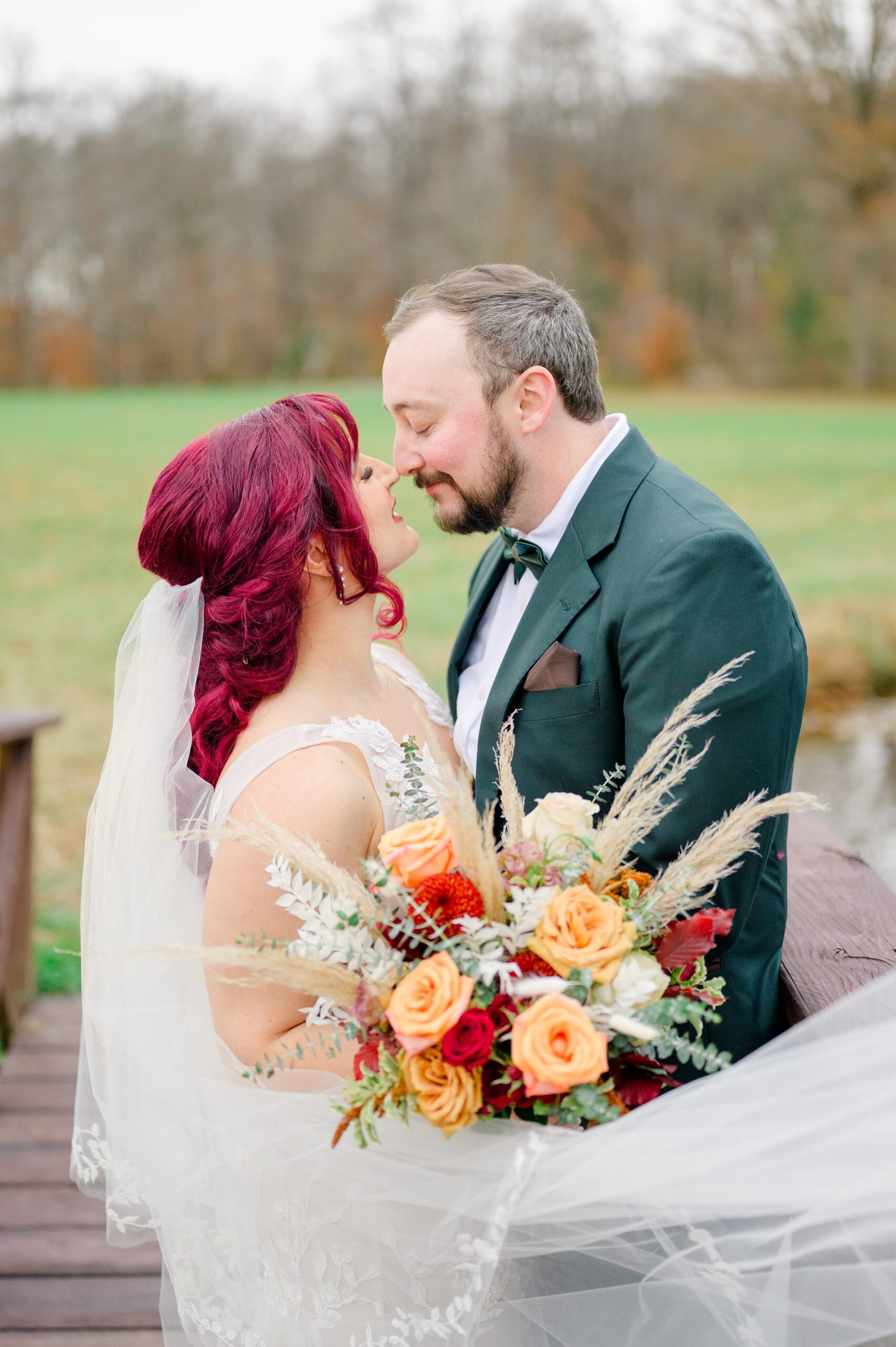 Colorful fall wedding day at Rosewood Farms in Elkton, Maryland photographed by Baltimore Wedding Photographer Cait Kramer.