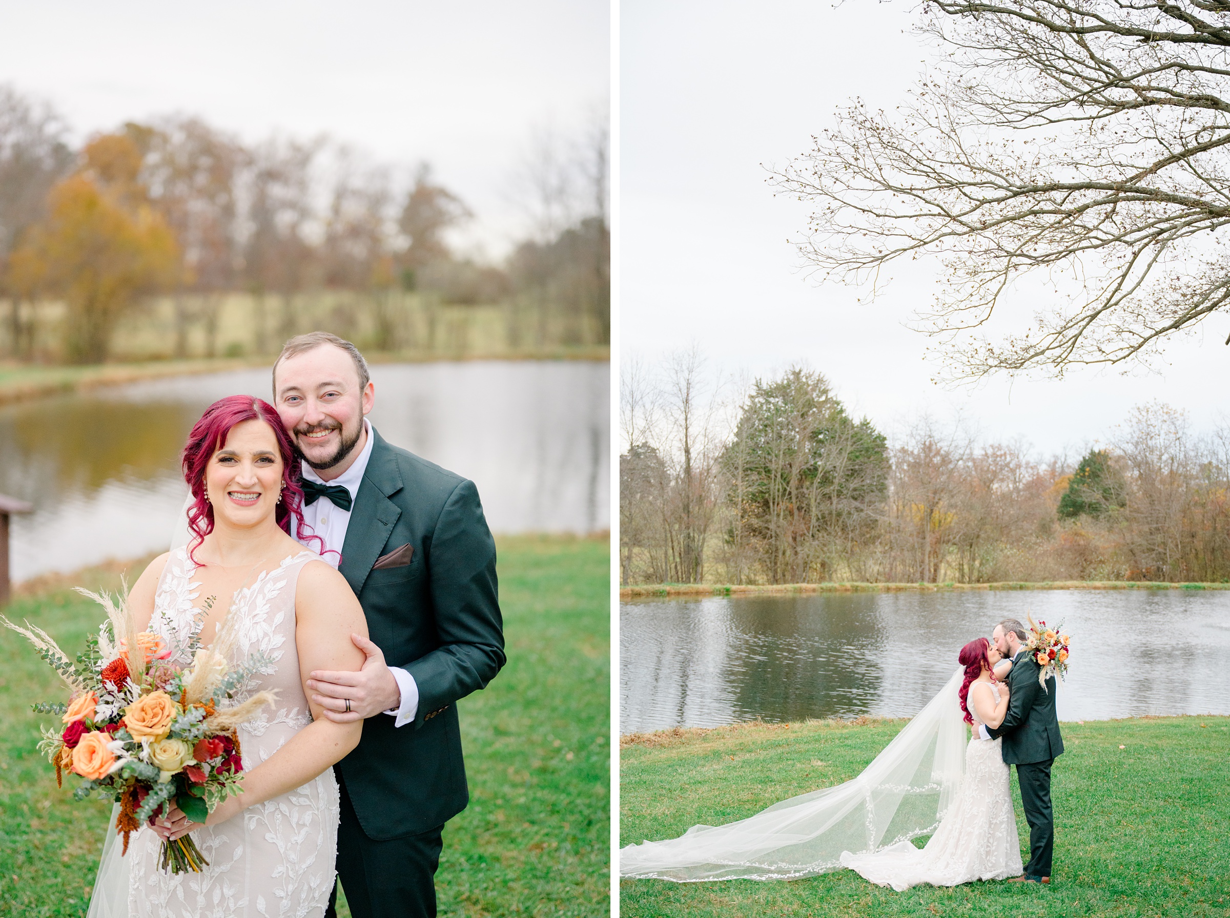 Colorful fall wedding day at Rosewood Farms in Elkton, Maryland photographed by Baltimore Wedding Photographer Cait Kramer.